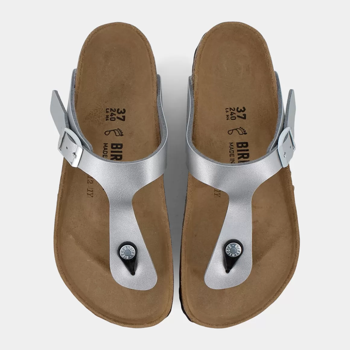 Sandales BIRKENSTOCK Gizeh en argenté brillant - Modèle 043851 | Promotion exclusive été 2024