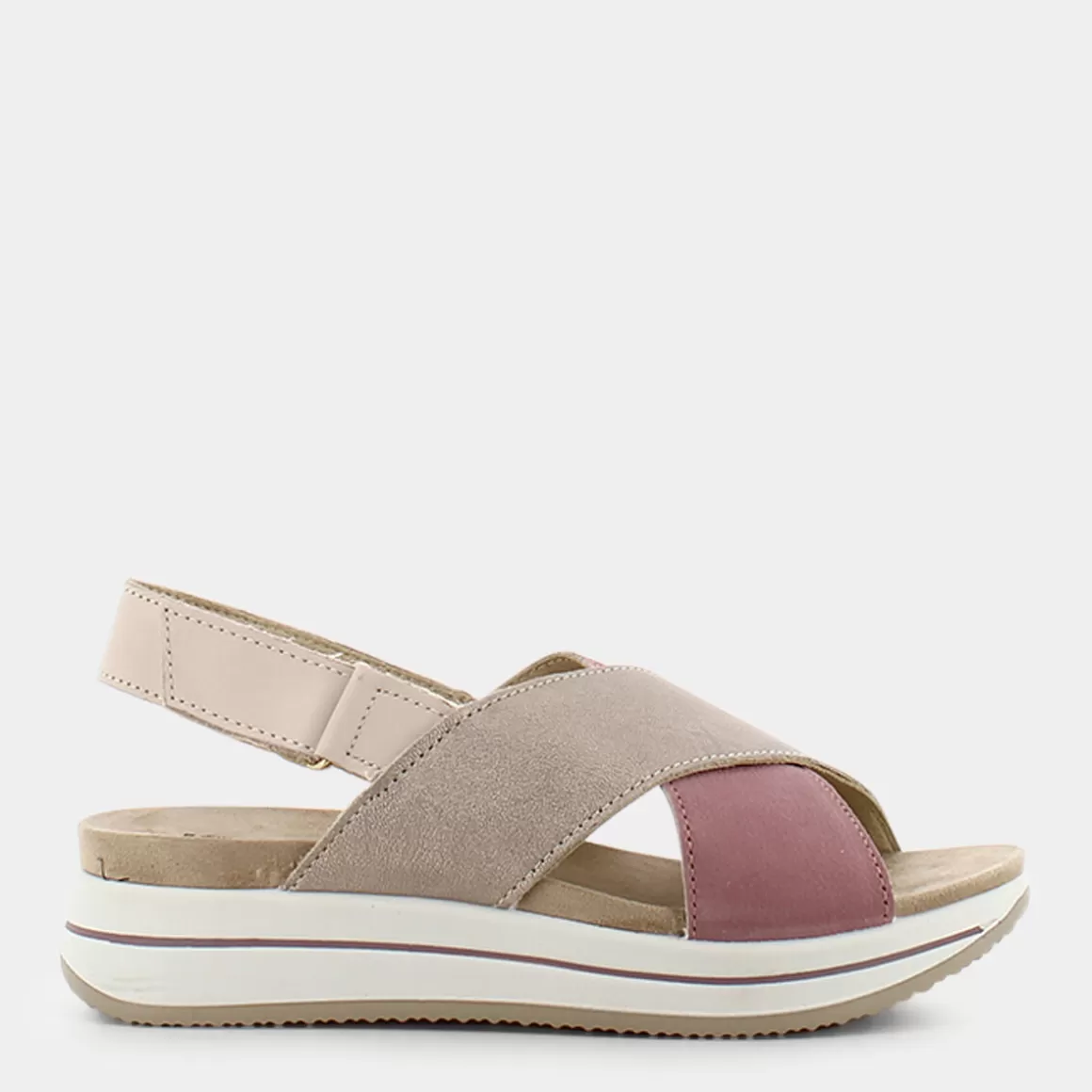 Promotion Éclair sur les Sandales IGI & Co. Modèle 3677222 Sindy - Cuir Verni Champagne Antico avec Détails Rose Élégants