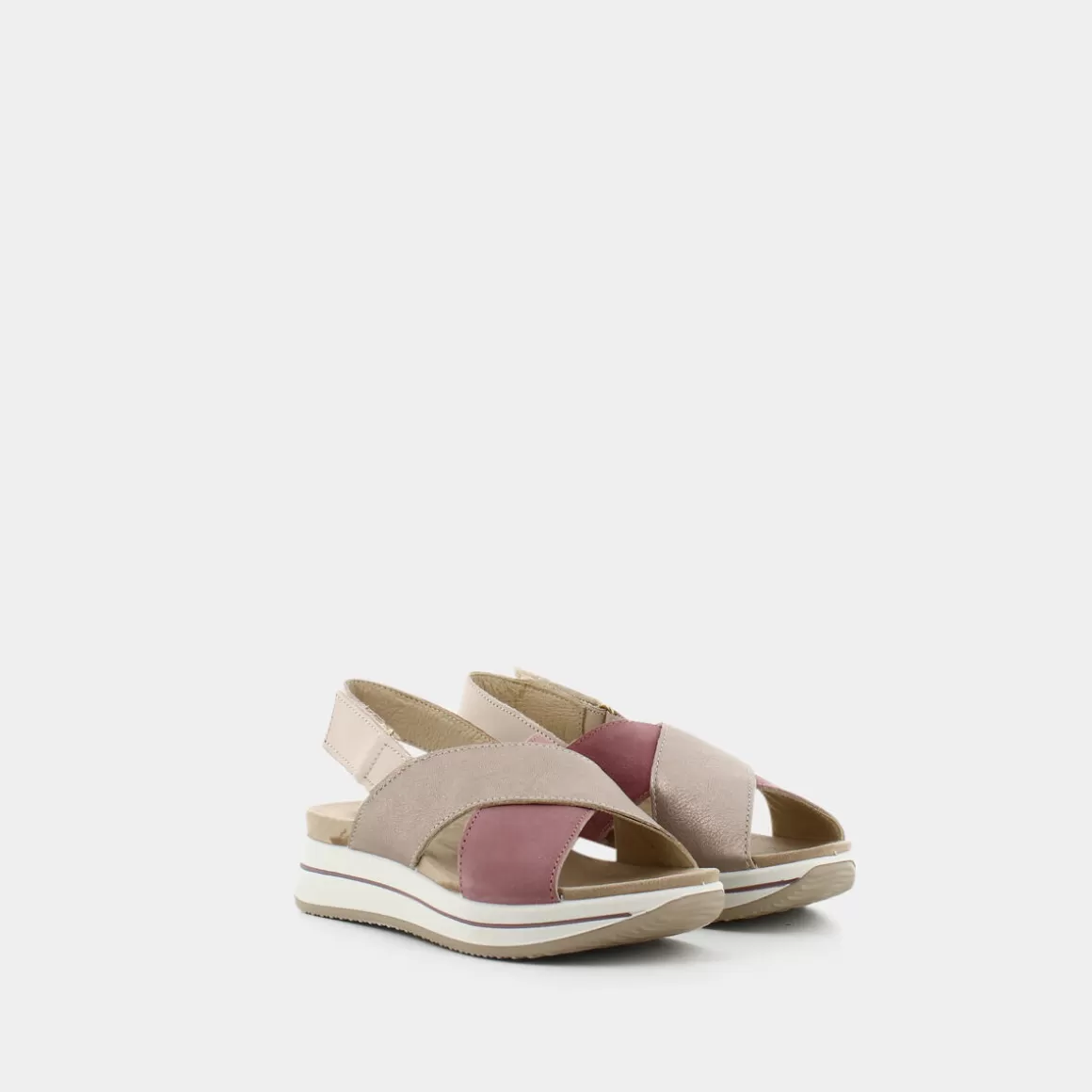 Promotion Éclair sur les Sandales IGI & Co. Modèle 3677222 Sindy - Cuir Verni Champagne Antico avec Détails Rose Élégants