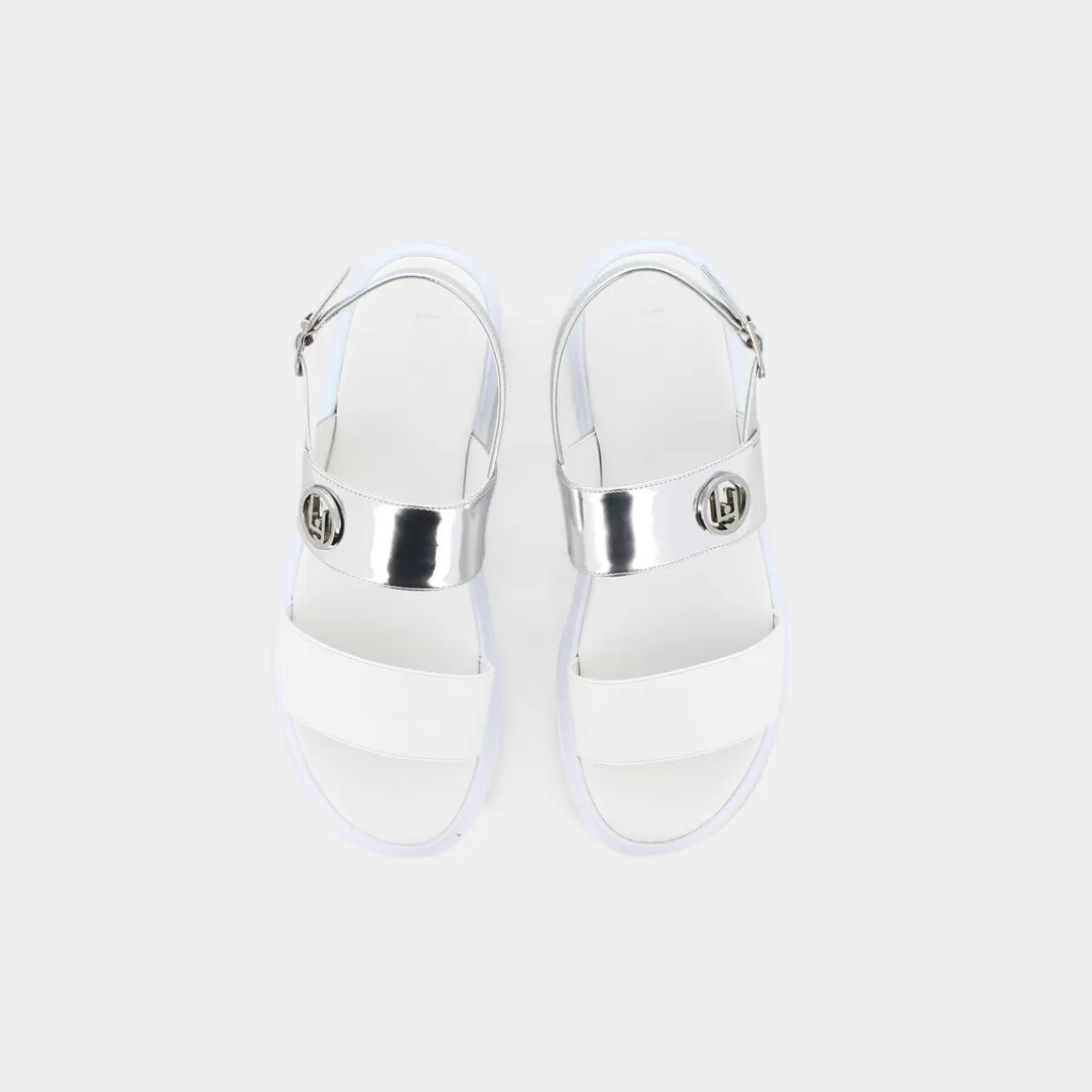 Sandales LIU-JO Marty en Blanc Cassé et Argenté - Modèle Élégant 4A3725 | Ancienne Collection