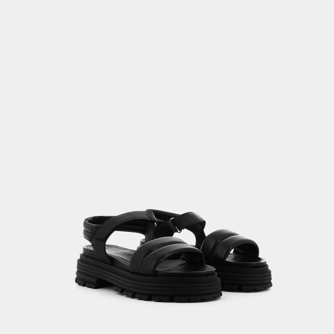Sandales Élégantes PATTI DI LUNA - Modèle AP E23D03 en Noir Profond • Confort Printemps-Été • Détails stylés pour femme