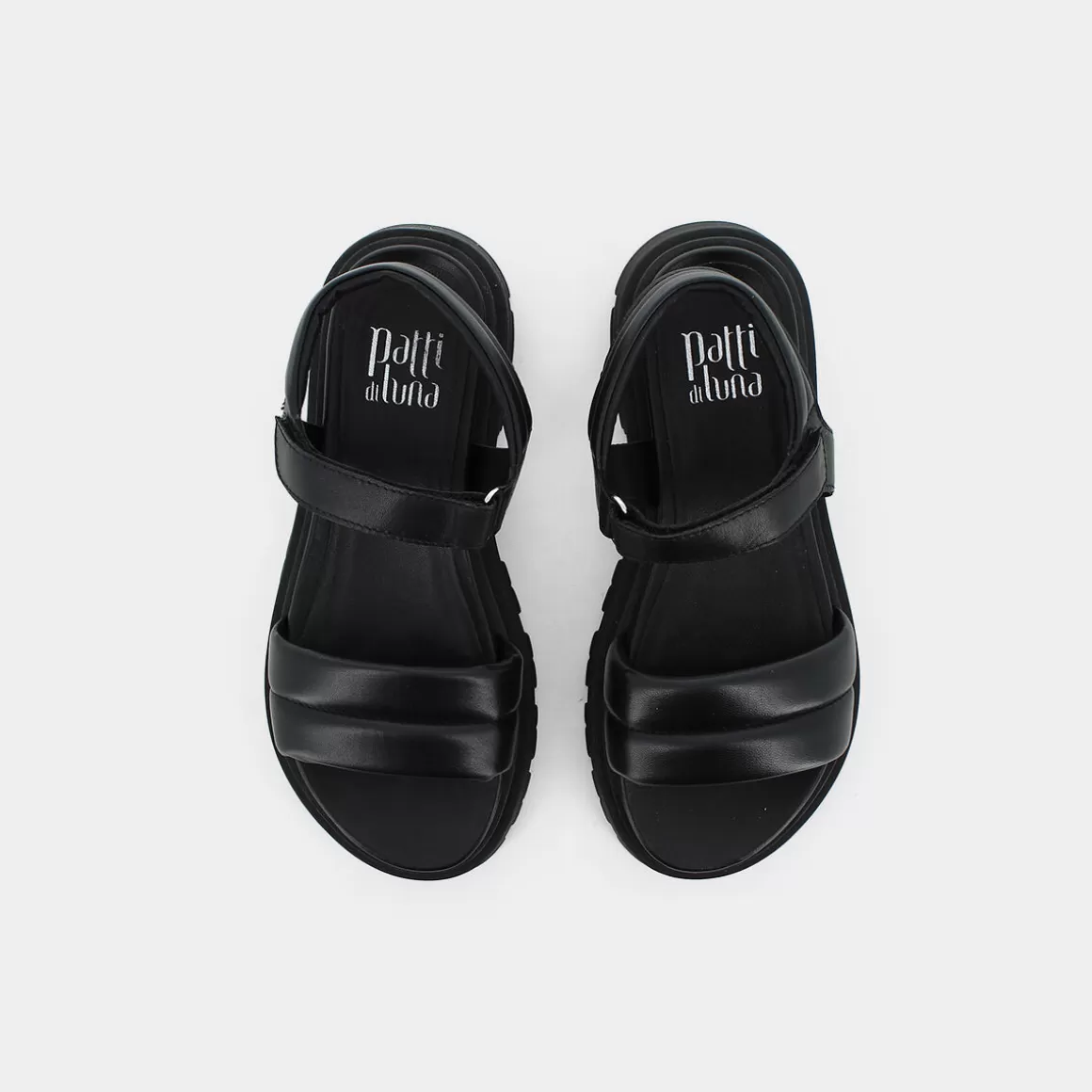 Sandales Élégantes PATTI DI LUNA - Modèle AP E23D03 en Noir Profond • Confort Printemps-Été • Détails stylés pour femme