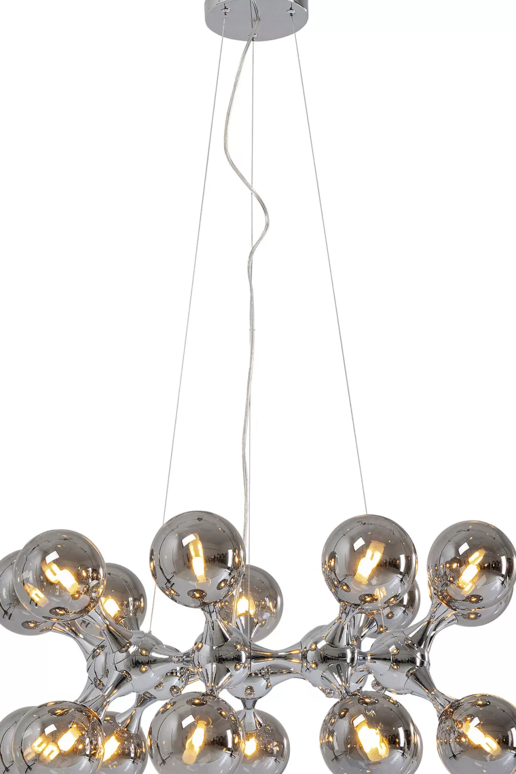 Lustre suspendu Atomic Balls - Suspension design argentée moderne, diamètre 74 cm par KARE Design