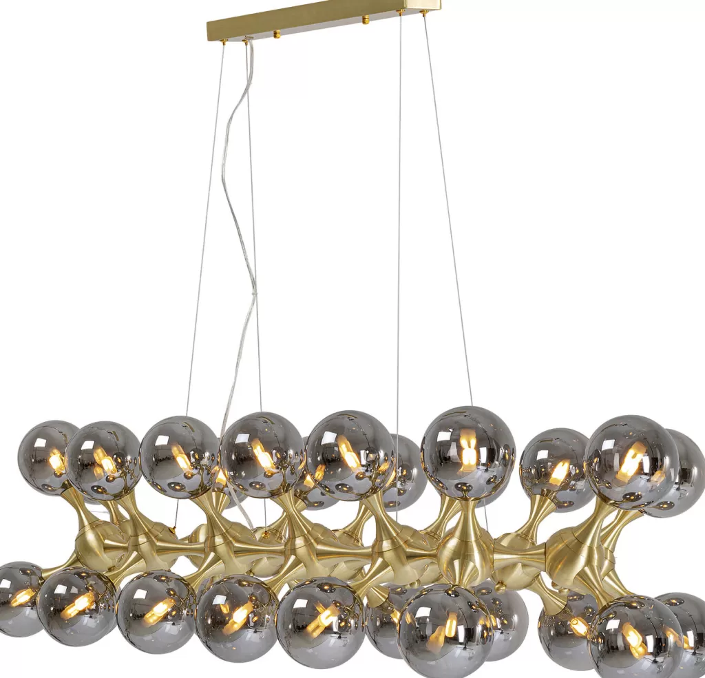 Luminaire Suspendu Élégant par KARE Design : Sphères Atomiques en Laiton, Longueur 140 cm - Suspension Moderne pour Intérieur Design