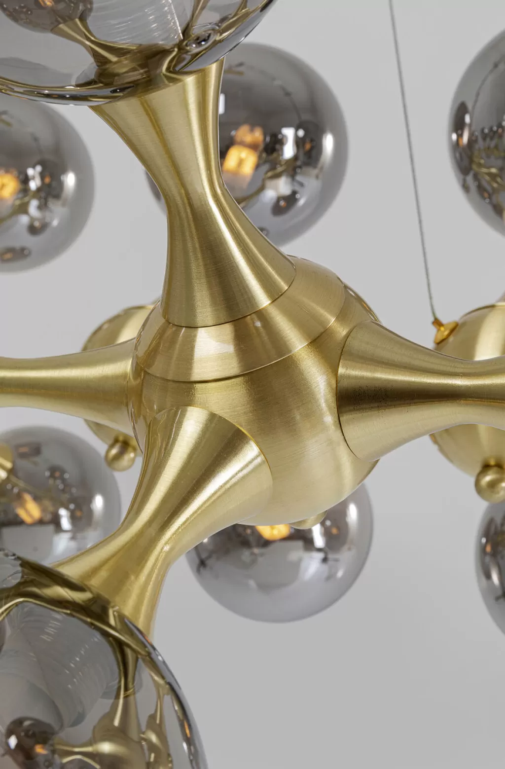 Luminaire Suspendu Élégant par KARE Design : Sphères Atomiques en Laiton, Longueur 140 cm - Suspension Moderne pour Intérieur Design