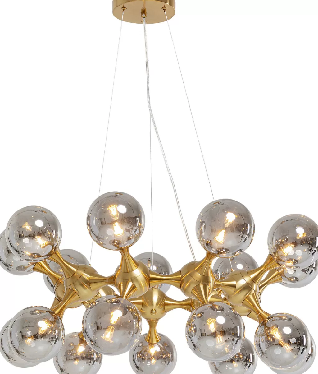 Lustre suspendu Atomic Sphères par KARE Design - Suspension contemporaine en laiton poli, diamètre 74 cm