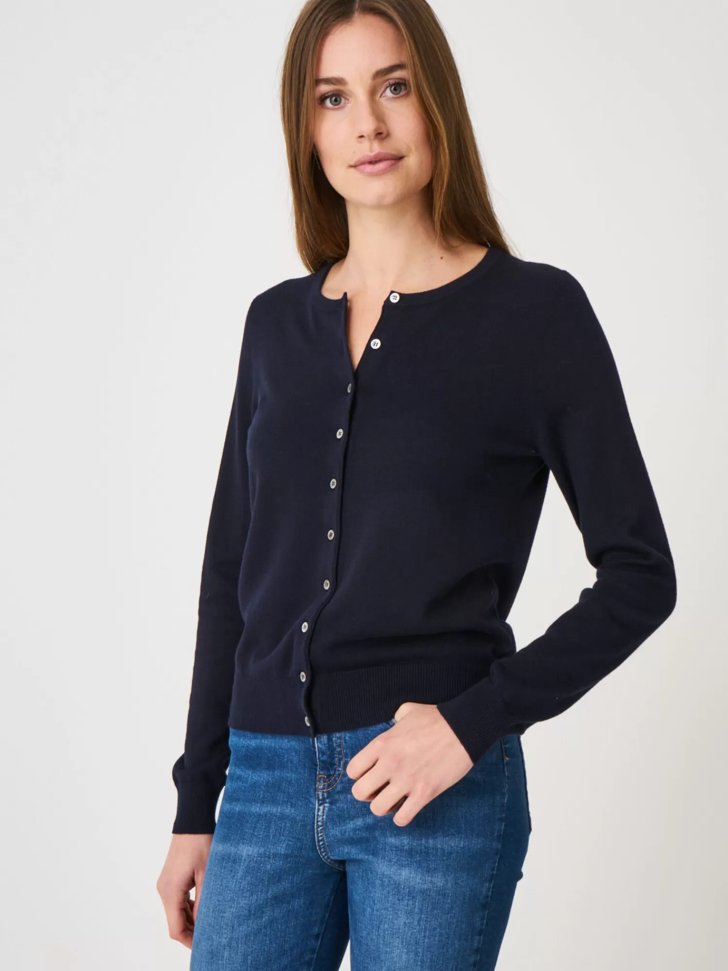 Cardigan Femme Léger en Coton Mixte - Tricotage Délicat et Confortable pour Tenue Quotidienne