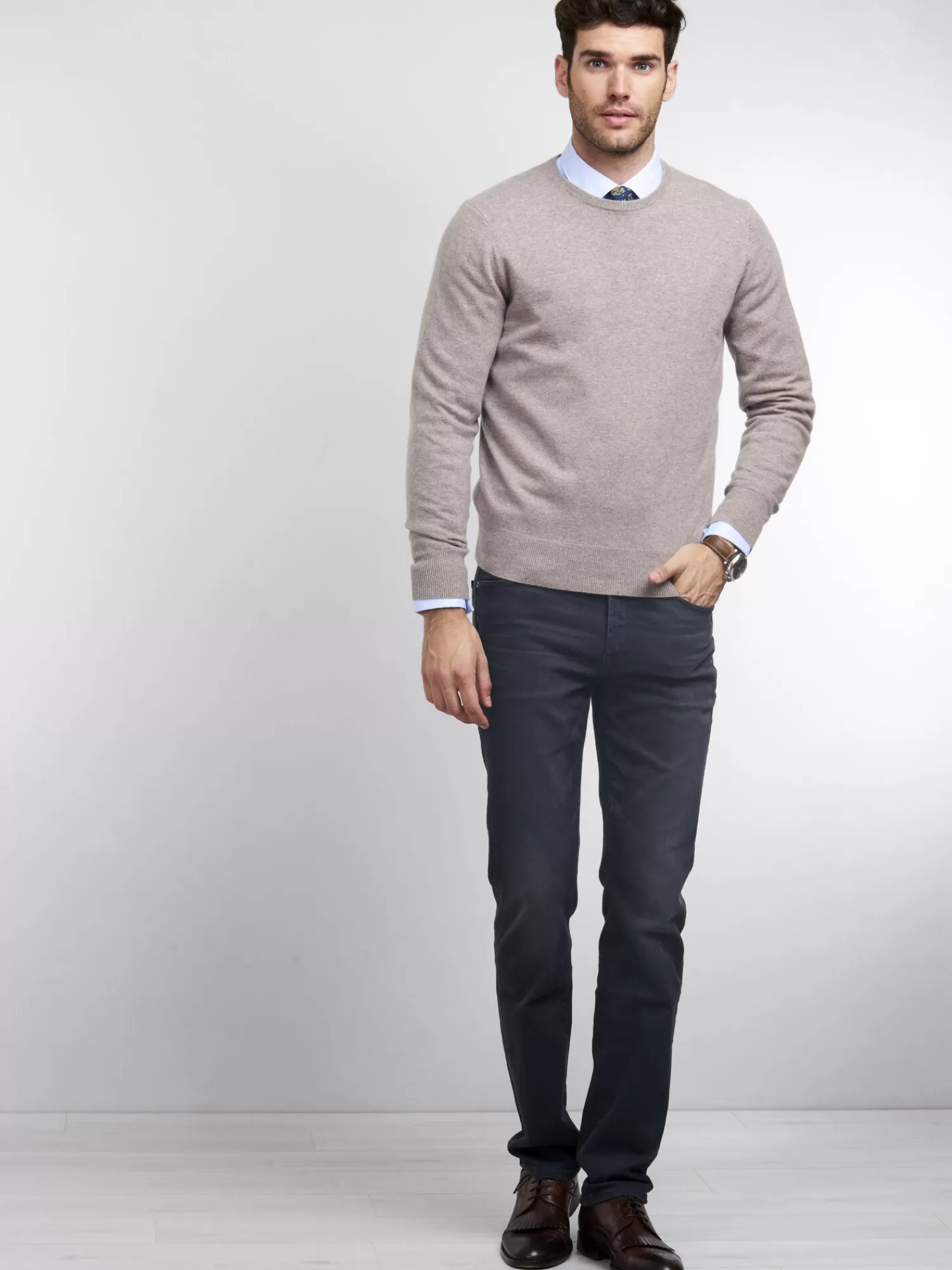 Pull Col Rond Élégant pour Homme - Tricot Chaud Hiver en Laine Douce