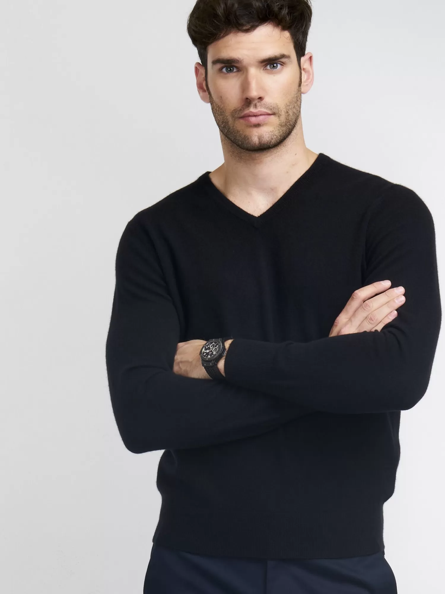 Pull décontracté pour homme en col V - Essentiel des soldes