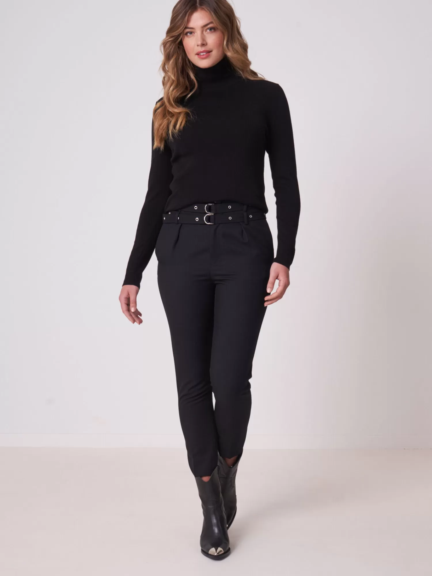 Pull Femme Élégant en Coton Doux - Col Roulé Intemporel, Confort Assuré