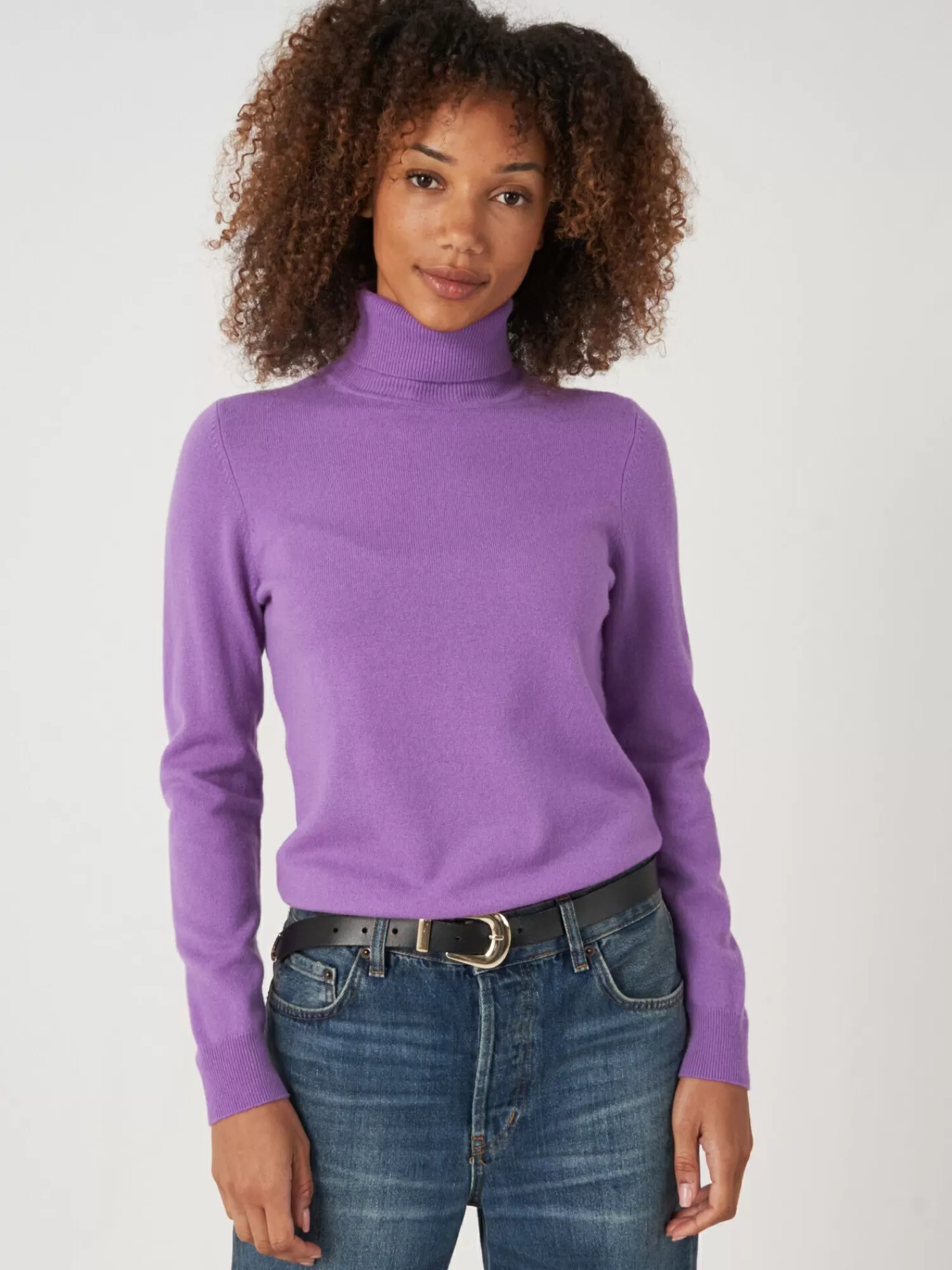 Pull Femme Hiver en Cachemire Bio - Col Montant Enveloppant, Confort Élégant et Matière Douce