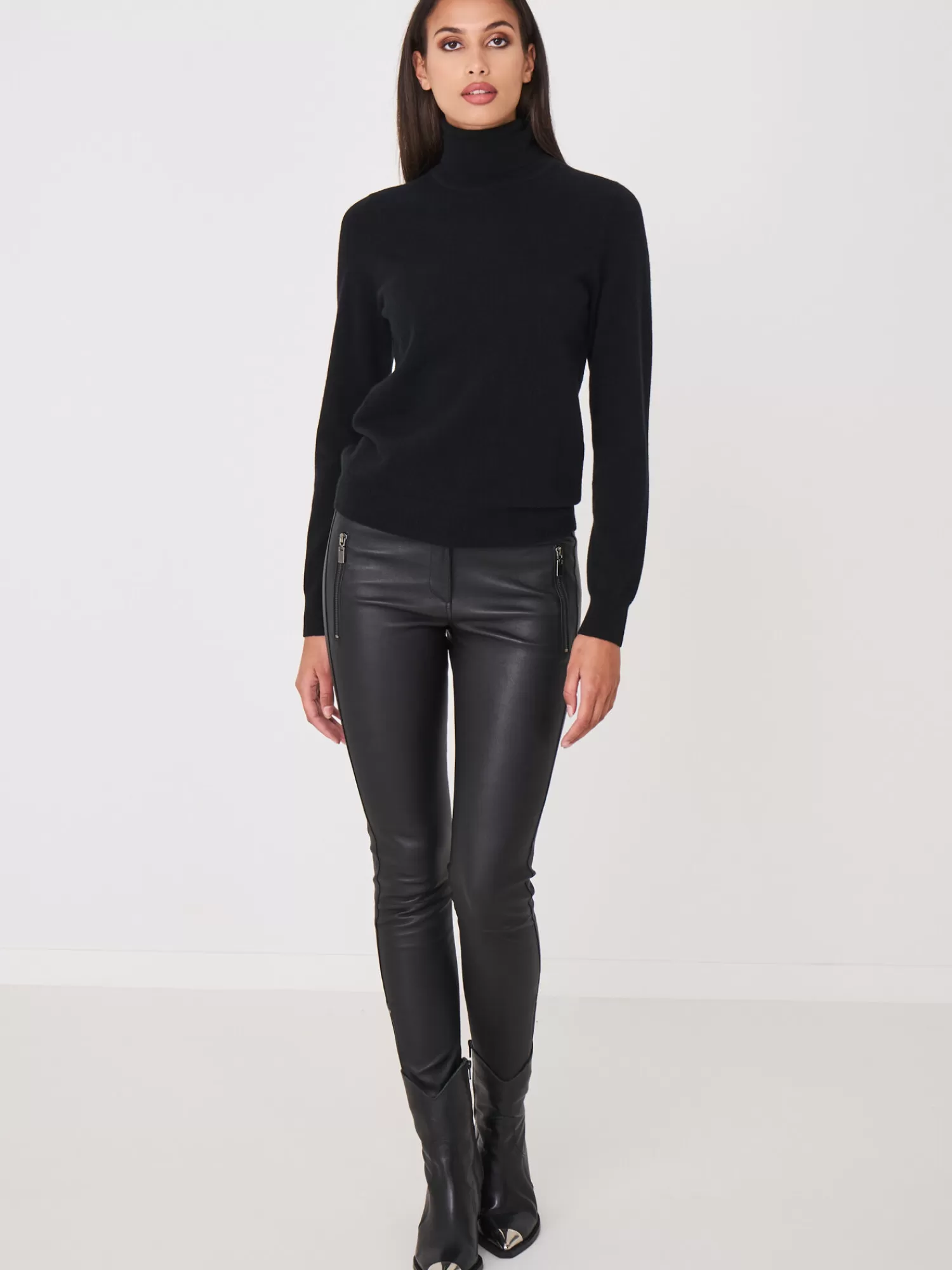 Pull Doux en Cachemire Écologique - Col Roulé Minimaliste pour Femme