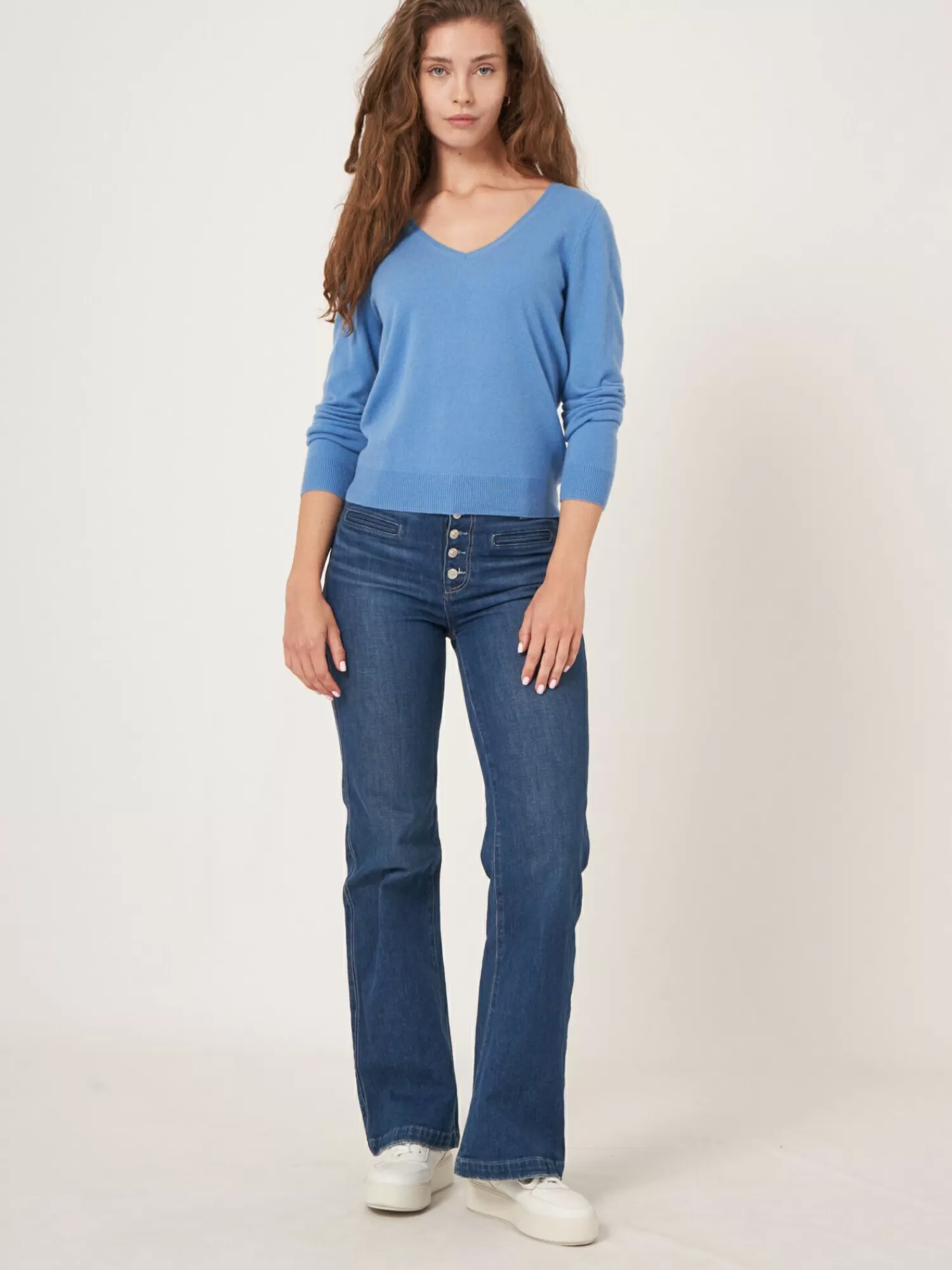 Pull Femme en Cachemire Bio - Col V Intemporel Confortable