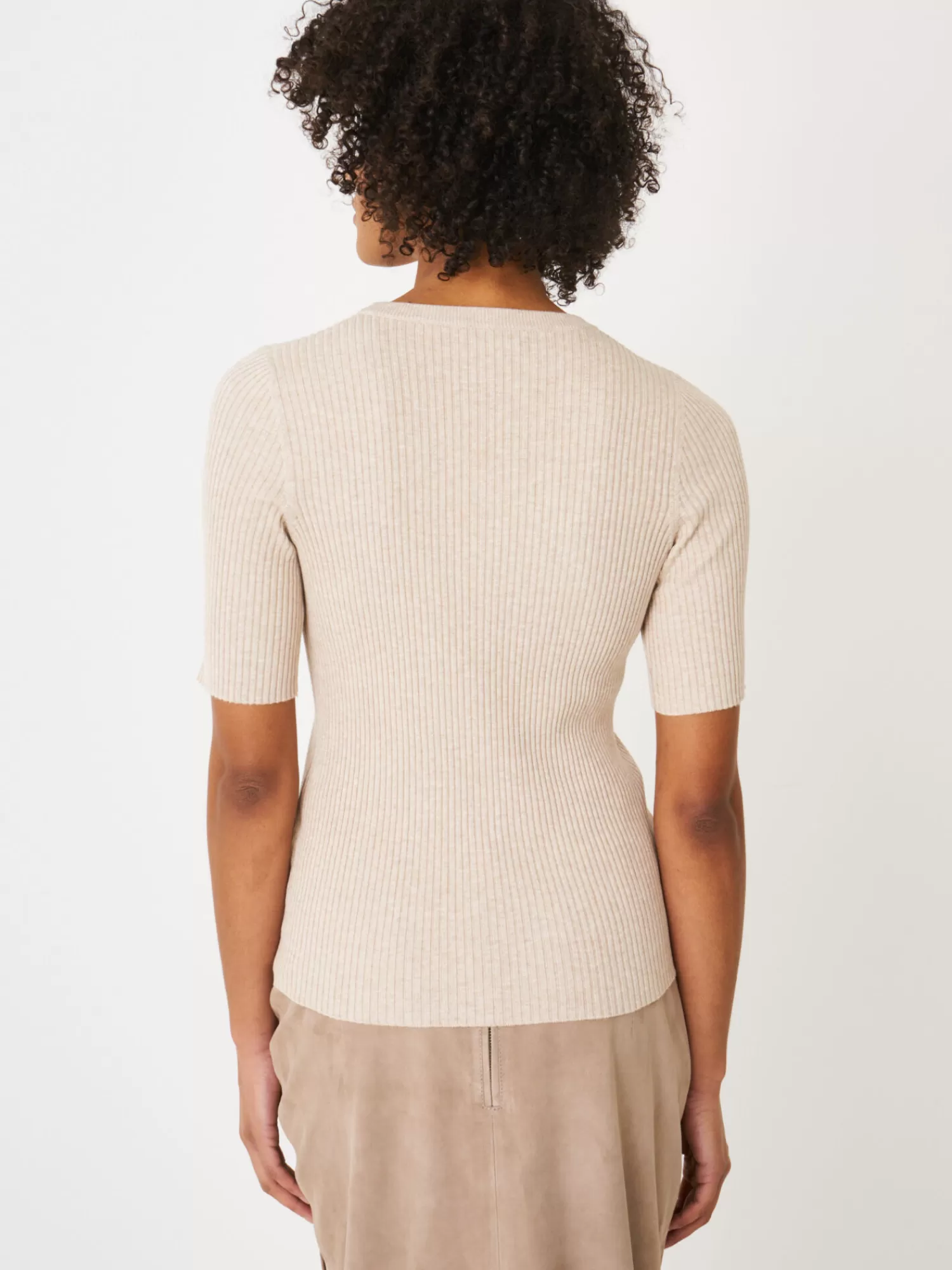 Pull Femme à Manches Courtes - Modèle Décontracté Basique en Laine Douce