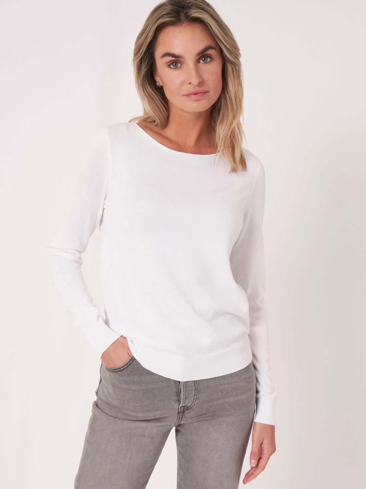 Pull Femme Manches Longues en Mix Coton - Modèle Basique Confortable et Doux