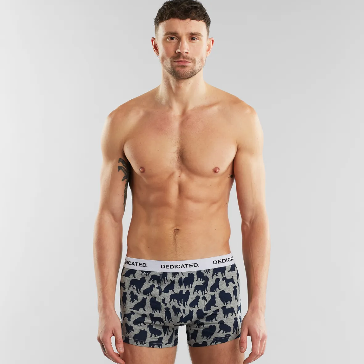Boxers Kalix Motif Chiens en Gris Chiné - Soldes Édition Limitée Dernières Pièces Disponibles