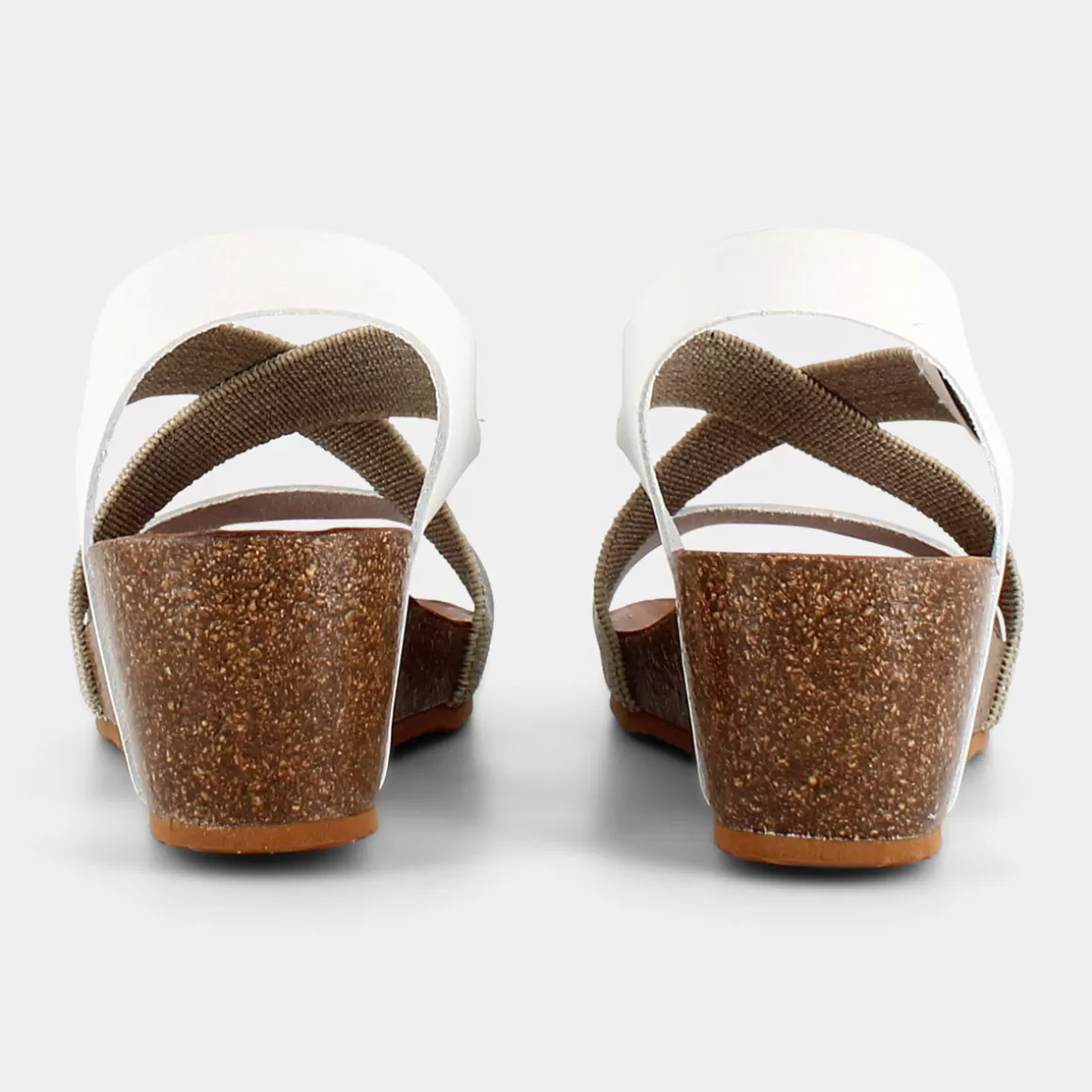 Promotion Éclair : Sandales Élégantes ESSEM Bp-E24D-01 en Blanc Cassé - Confortables & Légères pour l'Été