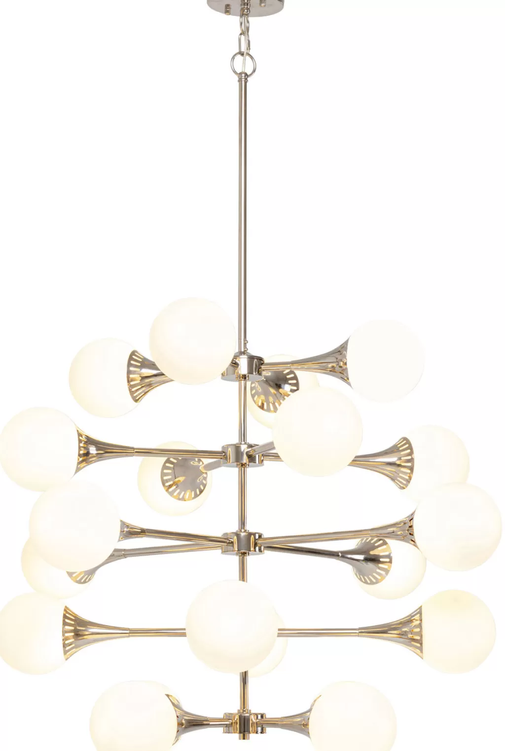 Lustre design Bulb Fiction 20 - Suspension moderne KARE en argent brillant, diamètre 102 cm