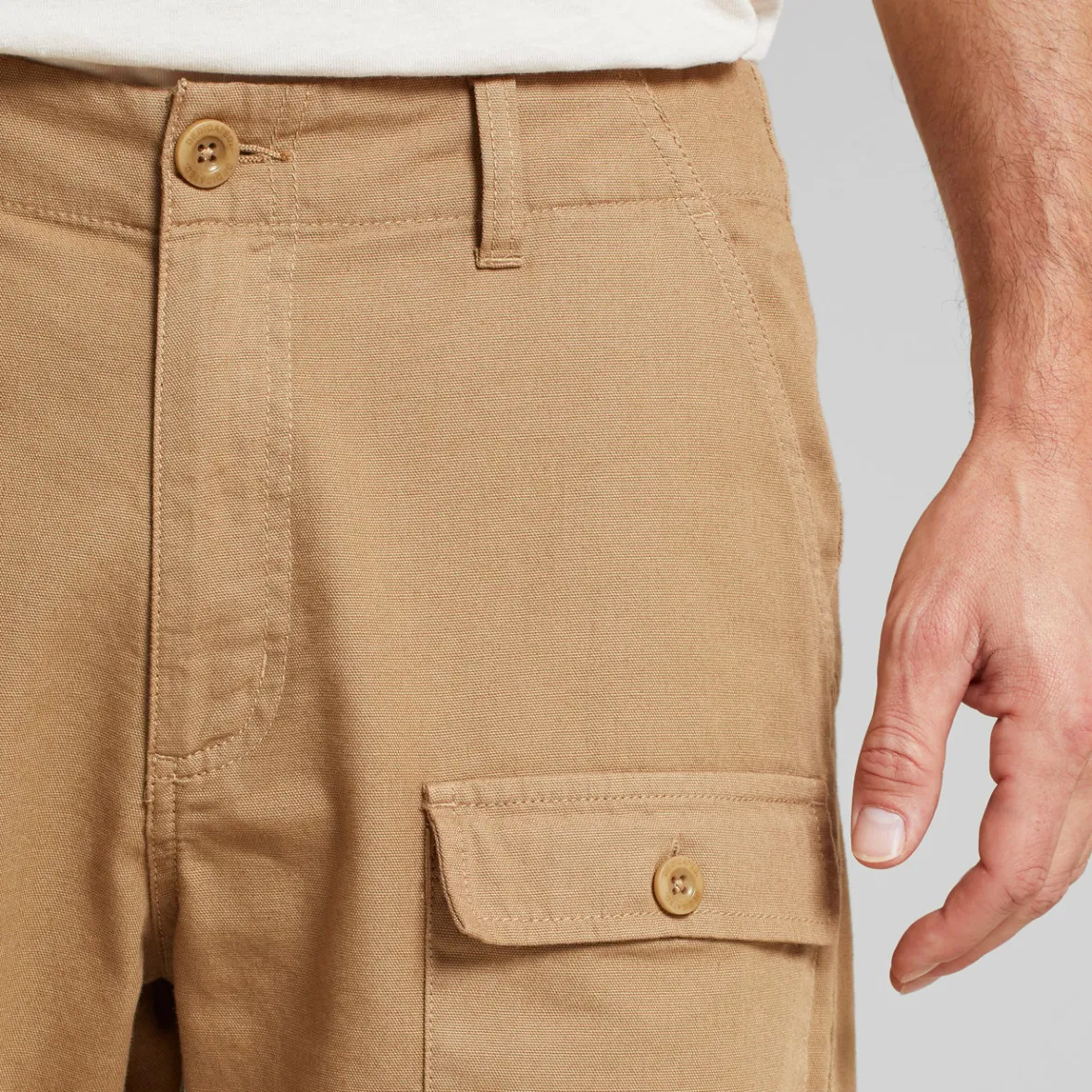 Short cargo décontracté en toile Muddus - Couleur sable algacé | Modèle durable & confortable (Promo été)