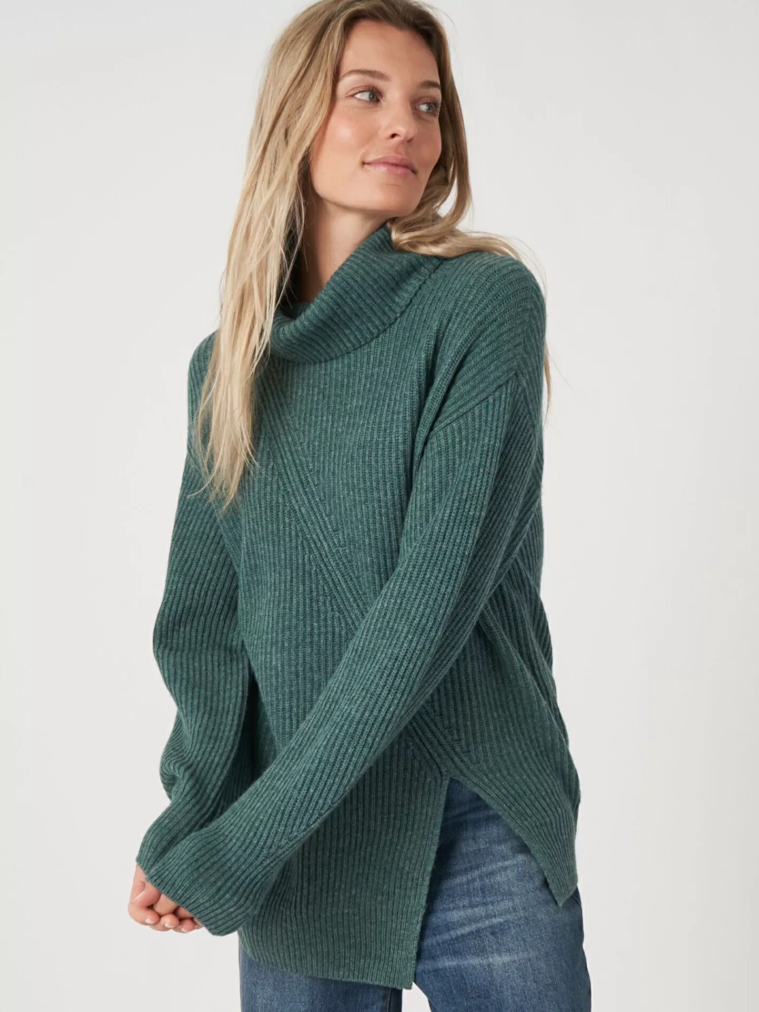 Pull en Cachemire Doux pour Femme - Col Montant Déstructuré avec Fermeture Éclair Asymétrique, Style Urbain et Confort Optimal