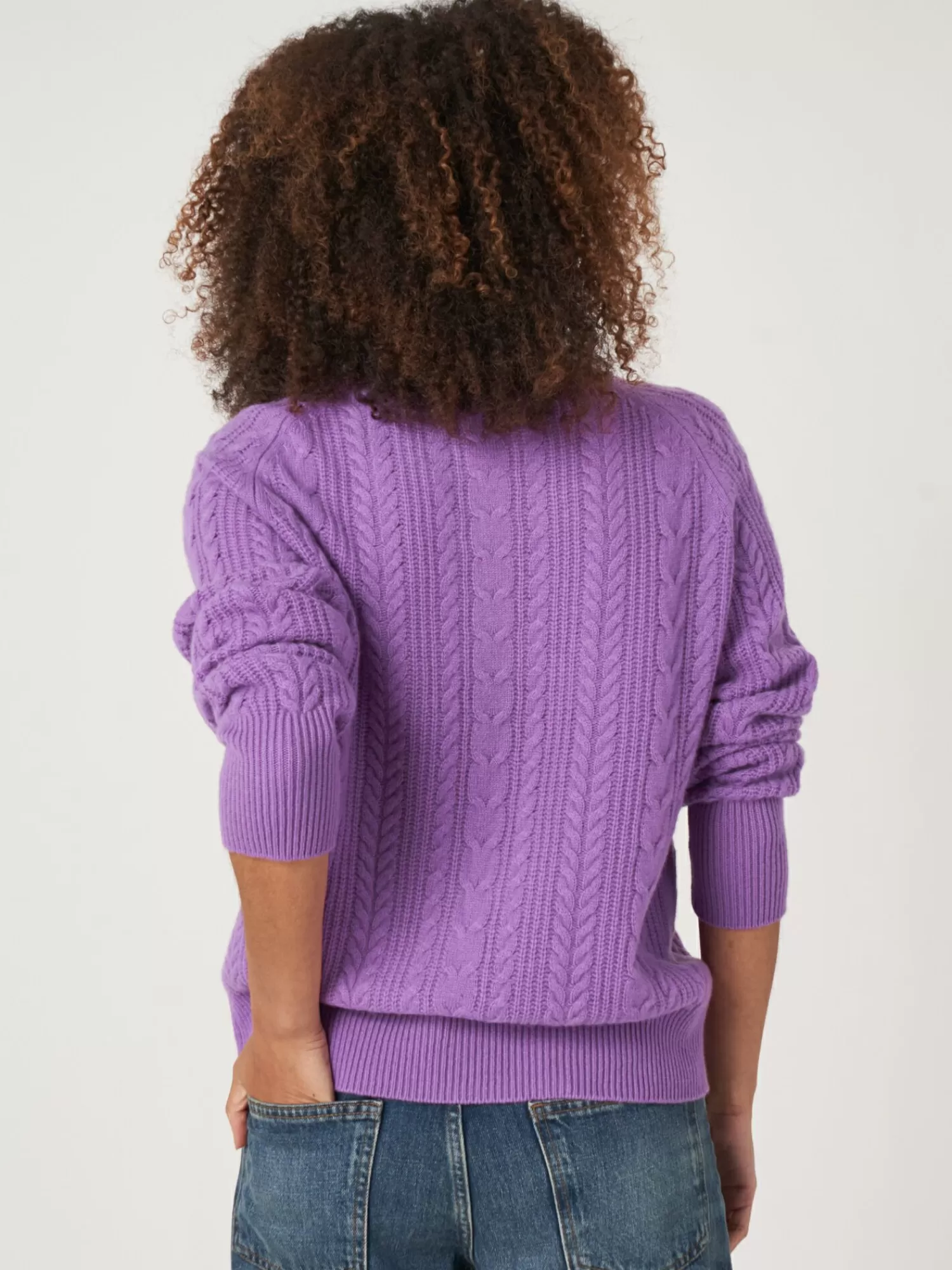 Doux Pull Femme en Cachemire - Motifs Torsadés & Manches Raglan - Prix Doux