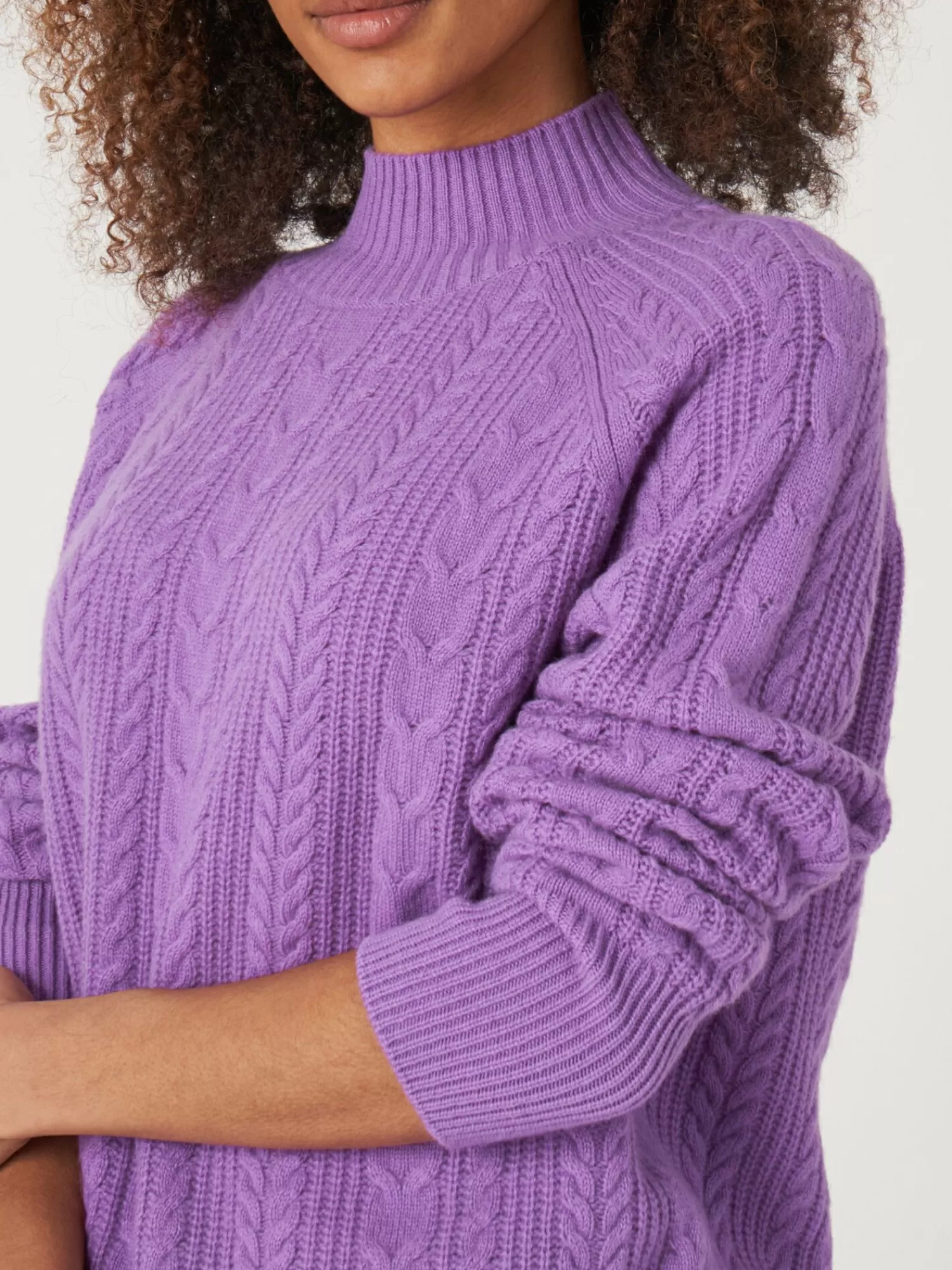 Doux Pull Femme en Cachemire - Motifs Torsadés & Manches Raglan - Prix Doux