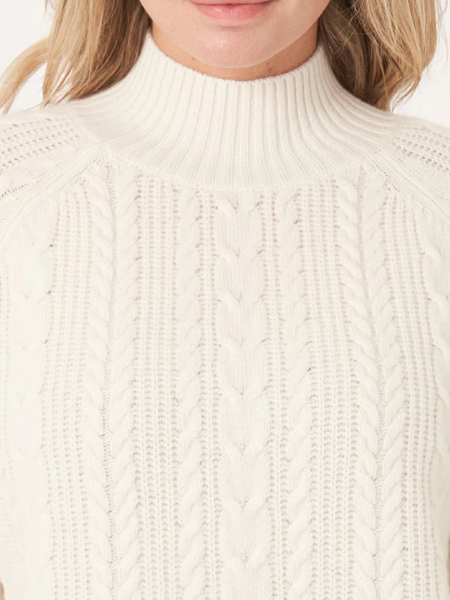 Pull en cachemire doux à motifs torsadés avec manches raglan - Confort chic pour femme