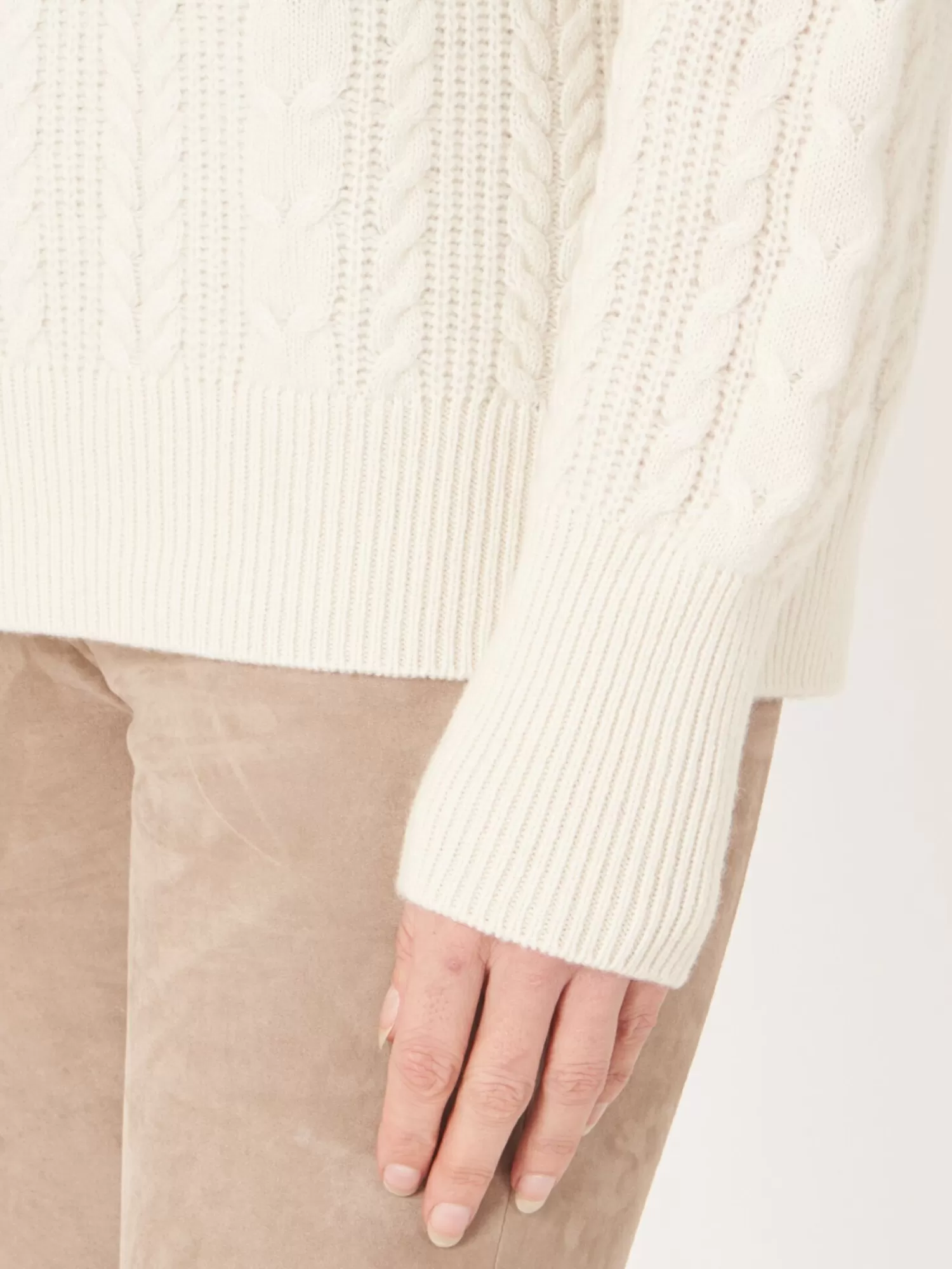 Pull en cachemire doux à motifs torsadés avec manches raglan - Confort chic pour femme