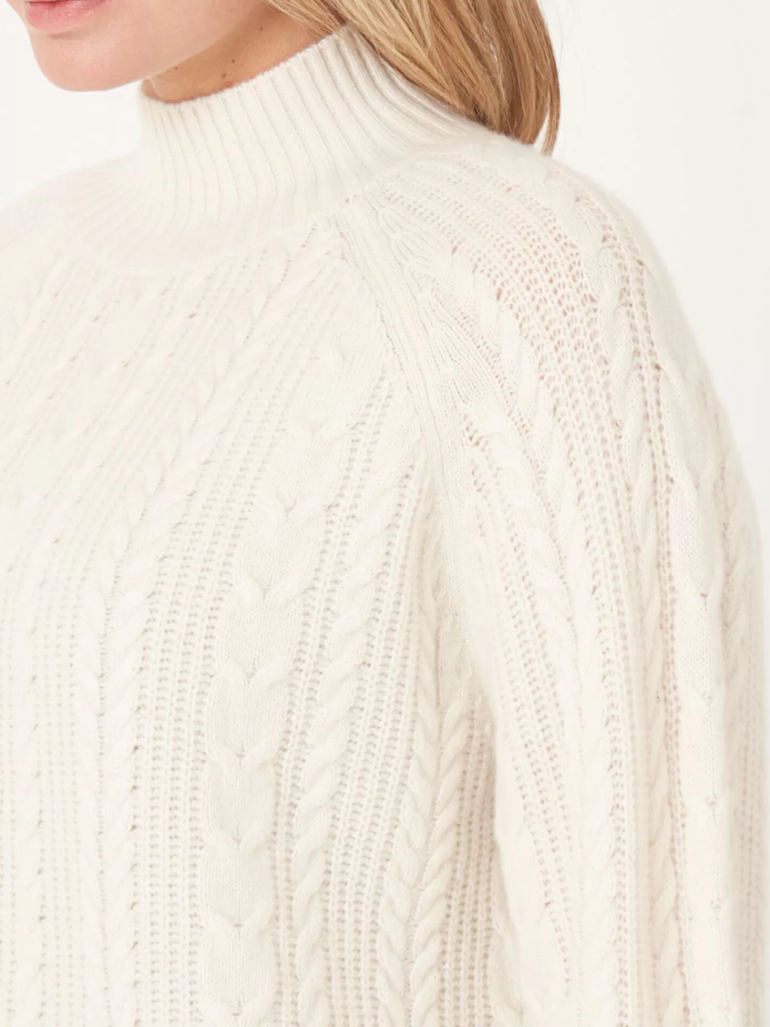 Pull en cachemire doux à motifs torsadés avec manches raglan - Confort chic pour femme