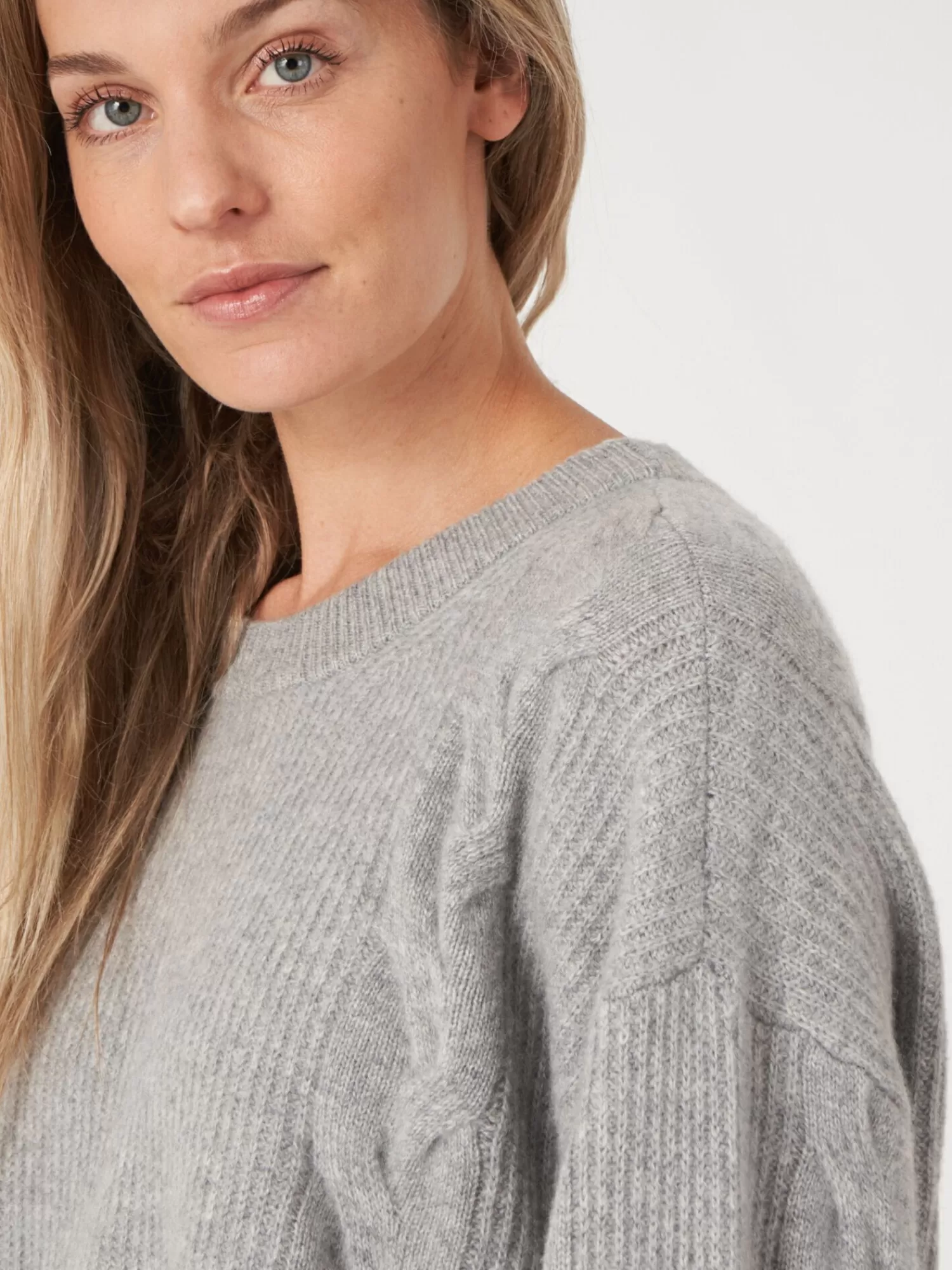 Pull en cachemire texturé à manches bouffantes - Soldes exclusives pour femme