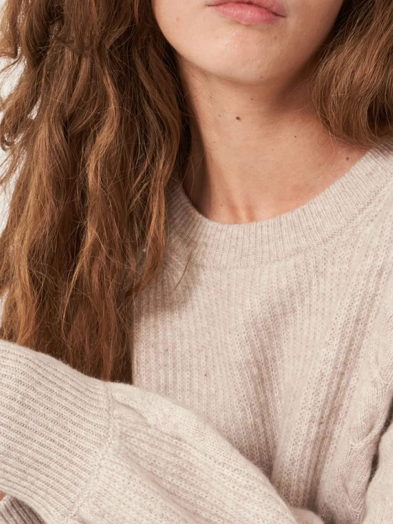 Pull en Cachemire Femme à Manches Ballon et Détails Texturés - Exclusivité Limitée