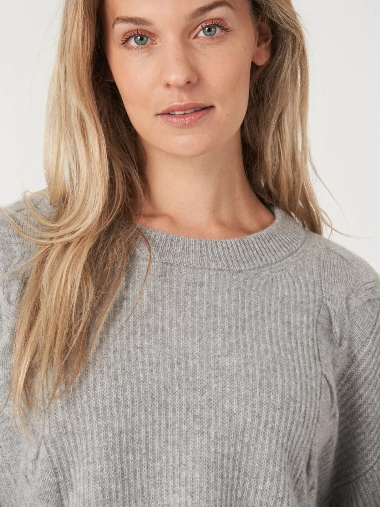 Pull en cachemire texturé à manches bouffantes - Soldes exclusives pour femme