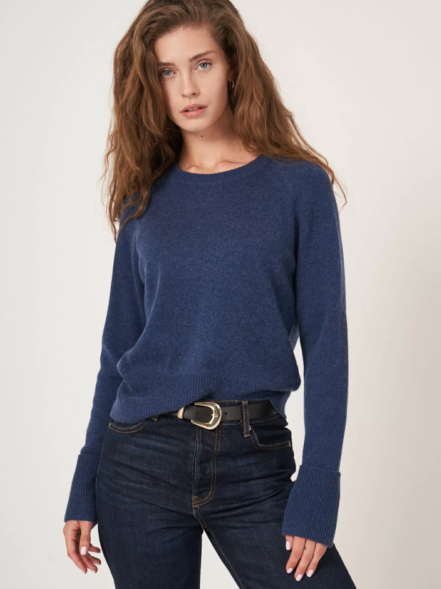 Pull femme en cachemire doux - Manches raglan relevables, Idéal automne