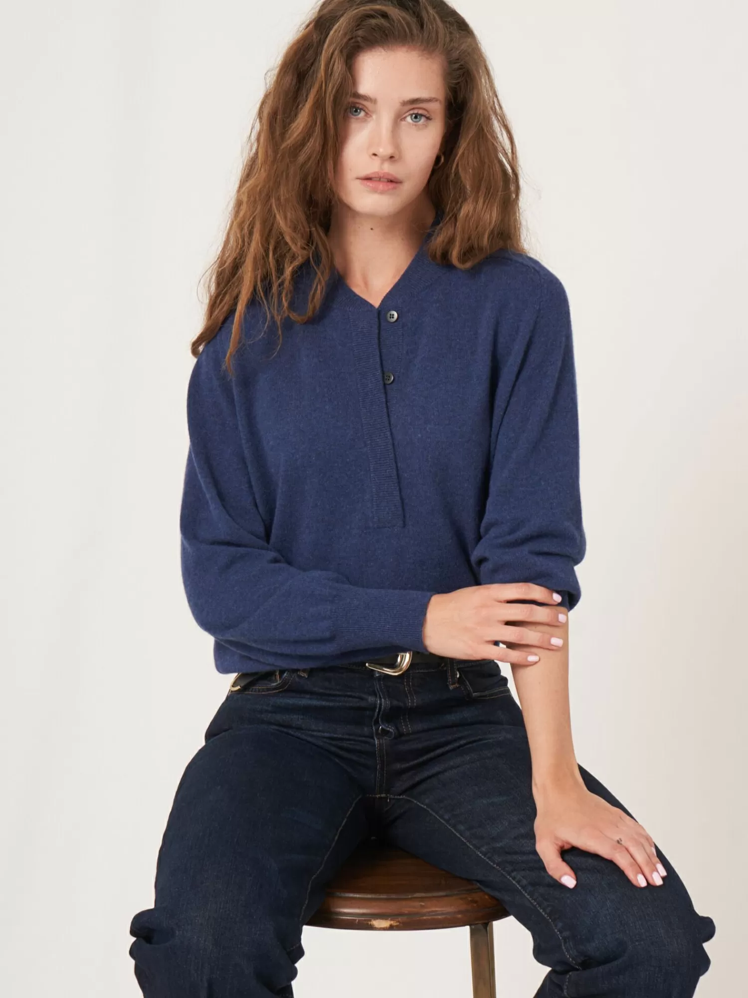 Pull Femme en Cachemire Doux - Col Style Baseball et Ouverture Partielle, Confort Élégant (Modèle Exclusif Soldes)