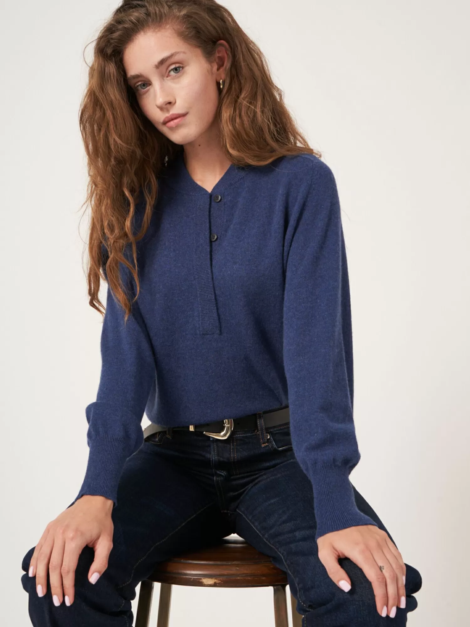 Pull Femme en Cachemire Doux - Col Style Baseball et Ouverture Partielle, Confort Élégant (Modèle Exclusif Soldes)
