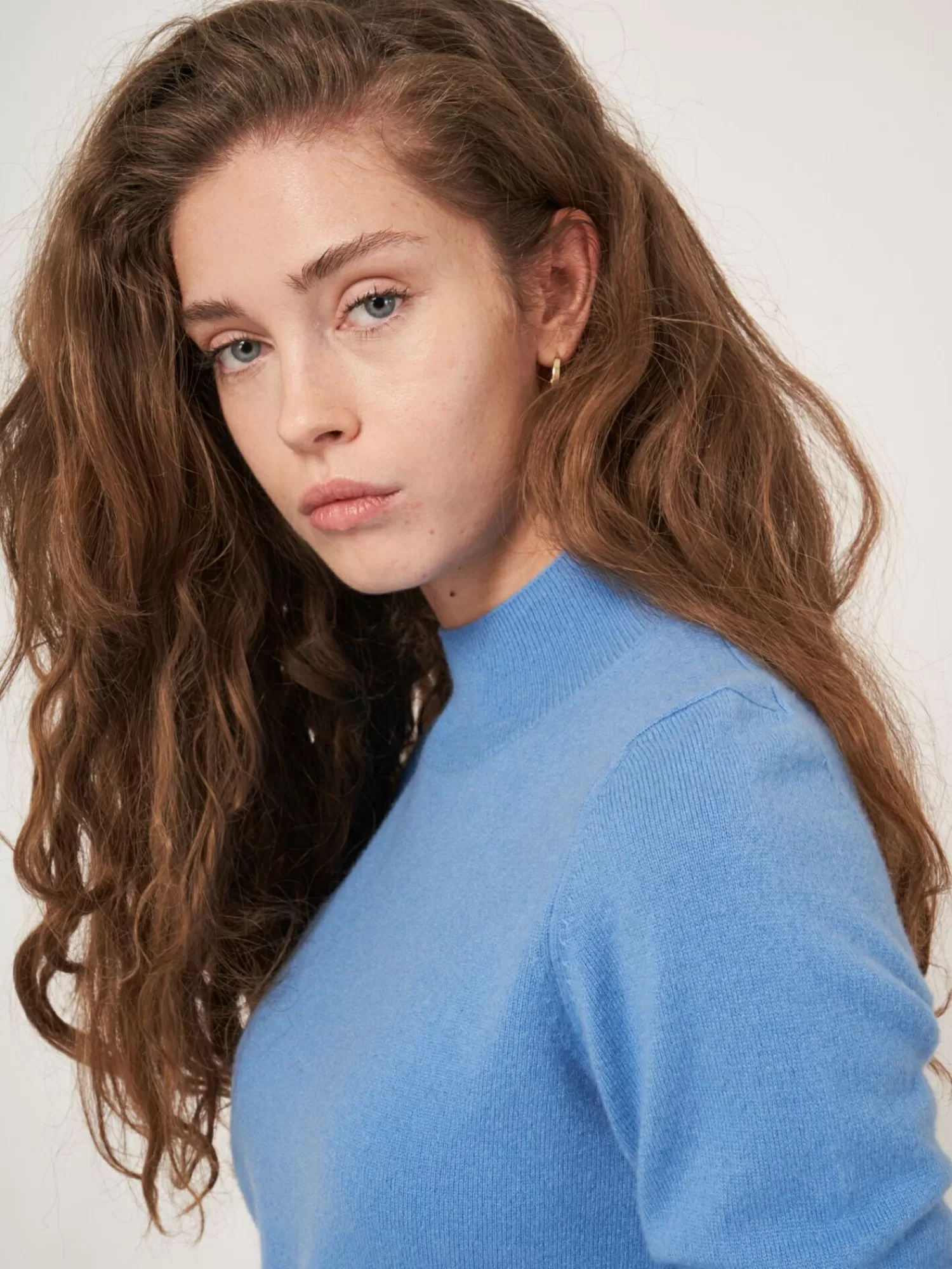 Pull femme en cachemire doux à col montant - Élégant modèle hiver