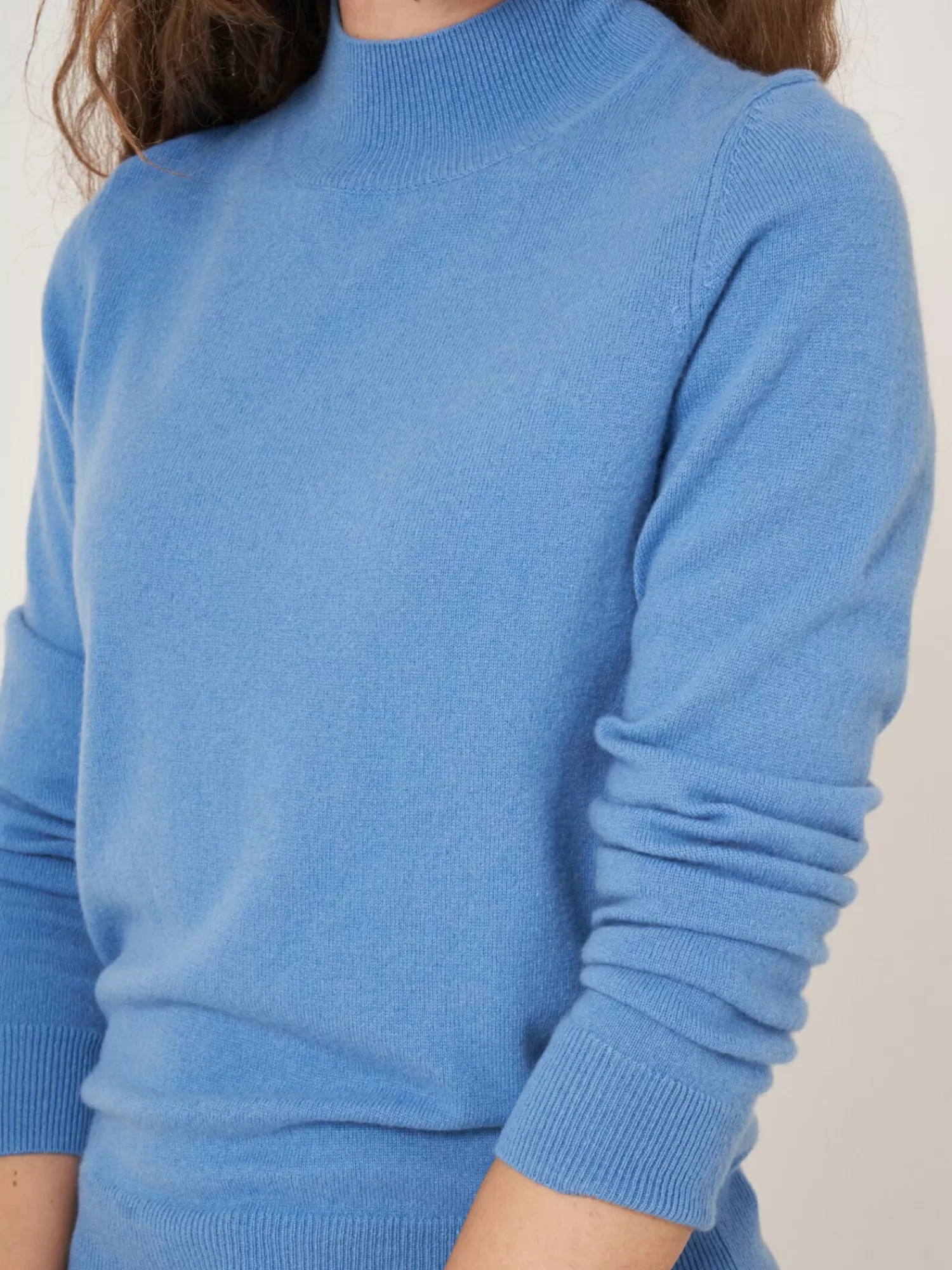 Pull femme en cachemire doux à col montant - Élégant modèle hiver