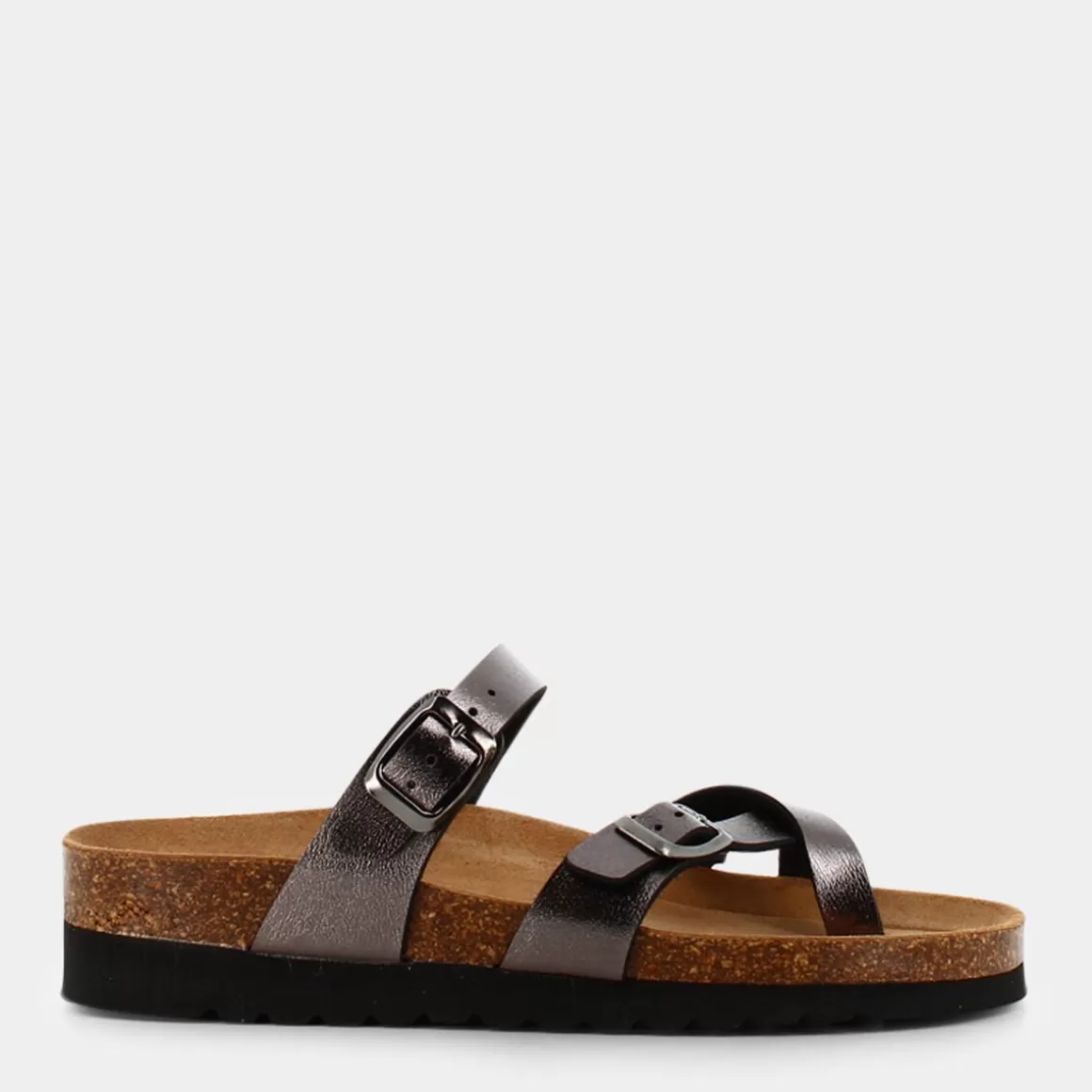 Sandales Confortables Grunland Hola CB2438 - Couleur Gris Anthracite Déstockage Élégant