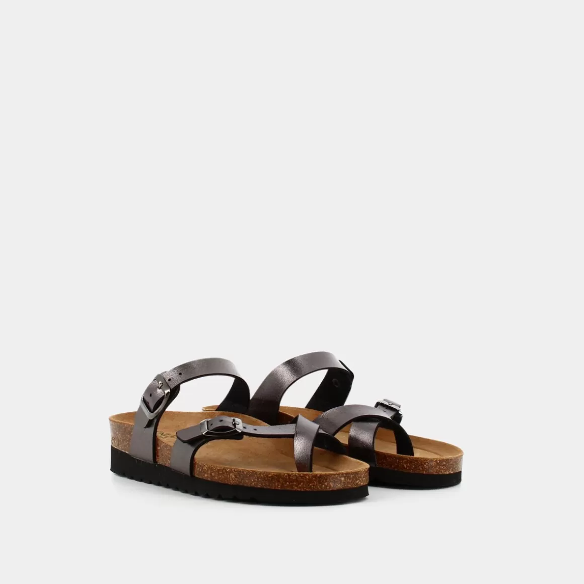 Sandales Confortables Grunland Hola CB2438 - Couleur Gris Anthracite Déstockage Élégant