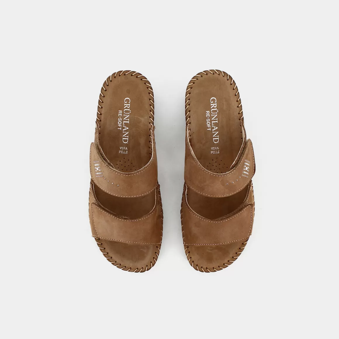 Sandales Grunland CI-1846 Édition Limitée - Couleur Taupe Sable & Beige Naturel - Confort Urbain Printemps-Été