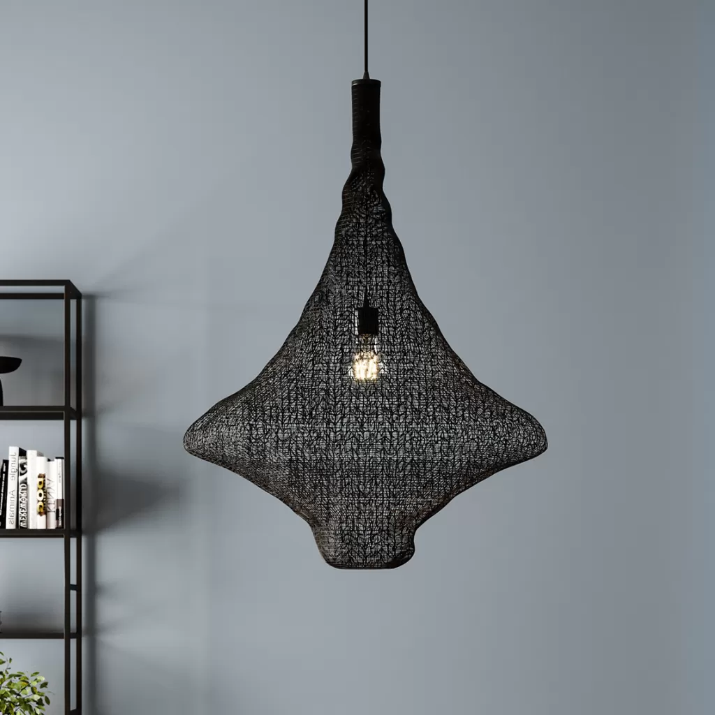 KARE Design - Lustre Suspendu Cocoon | Design Contemporain en Noir Mat, Diamètre 89 cm - Éclairage d'Ambiance Élégant pour Salon Moderne
