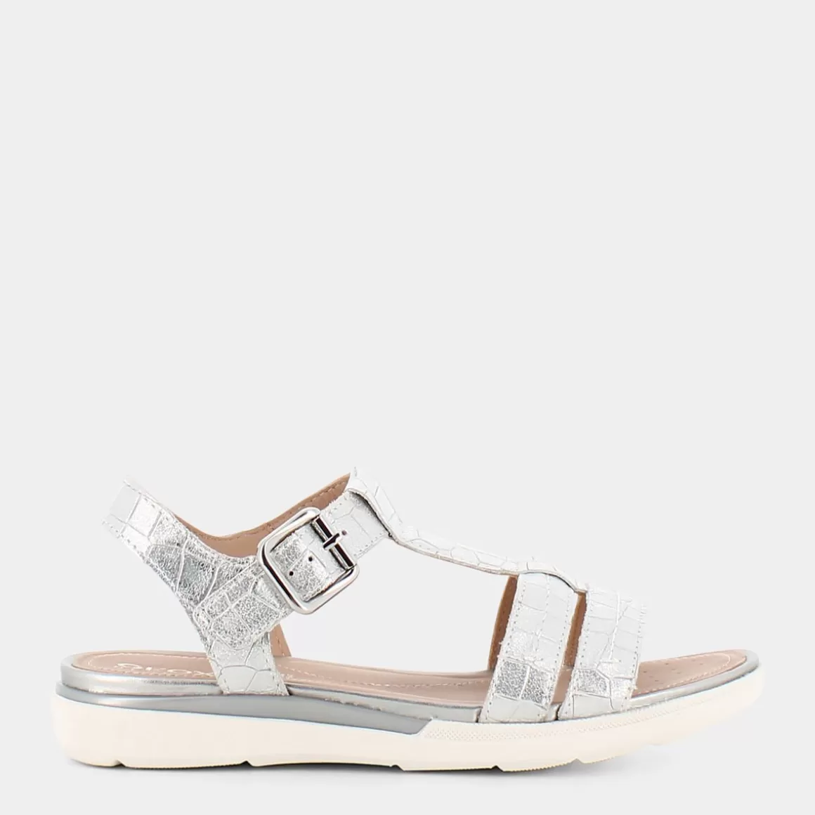 Sandales d'hiver GEOX D02Gzb-40C en cuir gris décontractées - Confort urbain