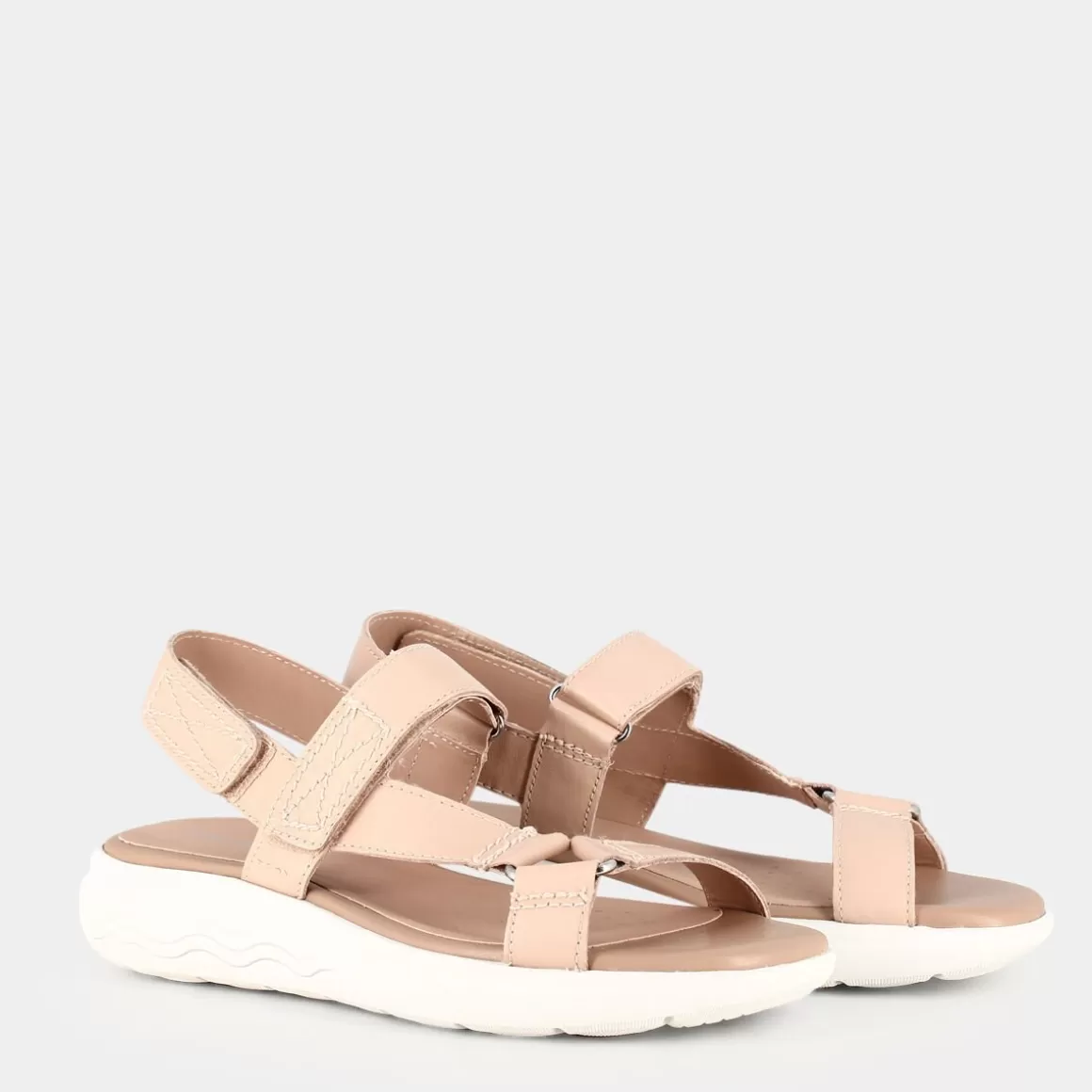 Sandales femme GEOX Spherica Nude - Déstockage été, teinte beige sable, modèle D25A