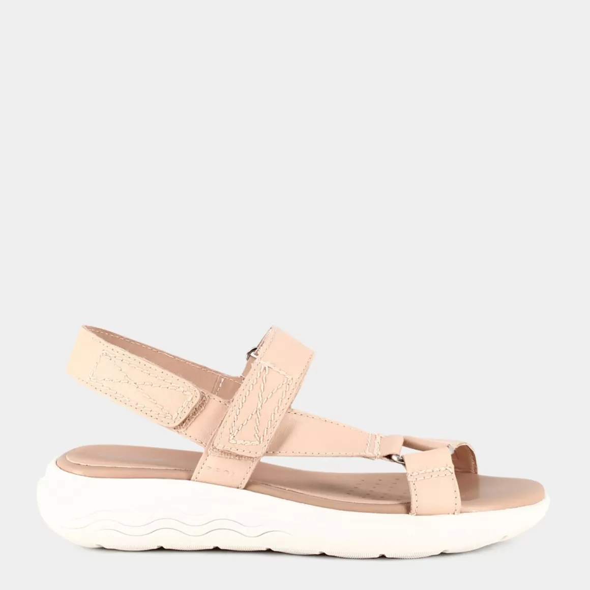 Sandales femme GEOX Spherica Nude - Déstockage été, teinte beige sable, modèle D25A