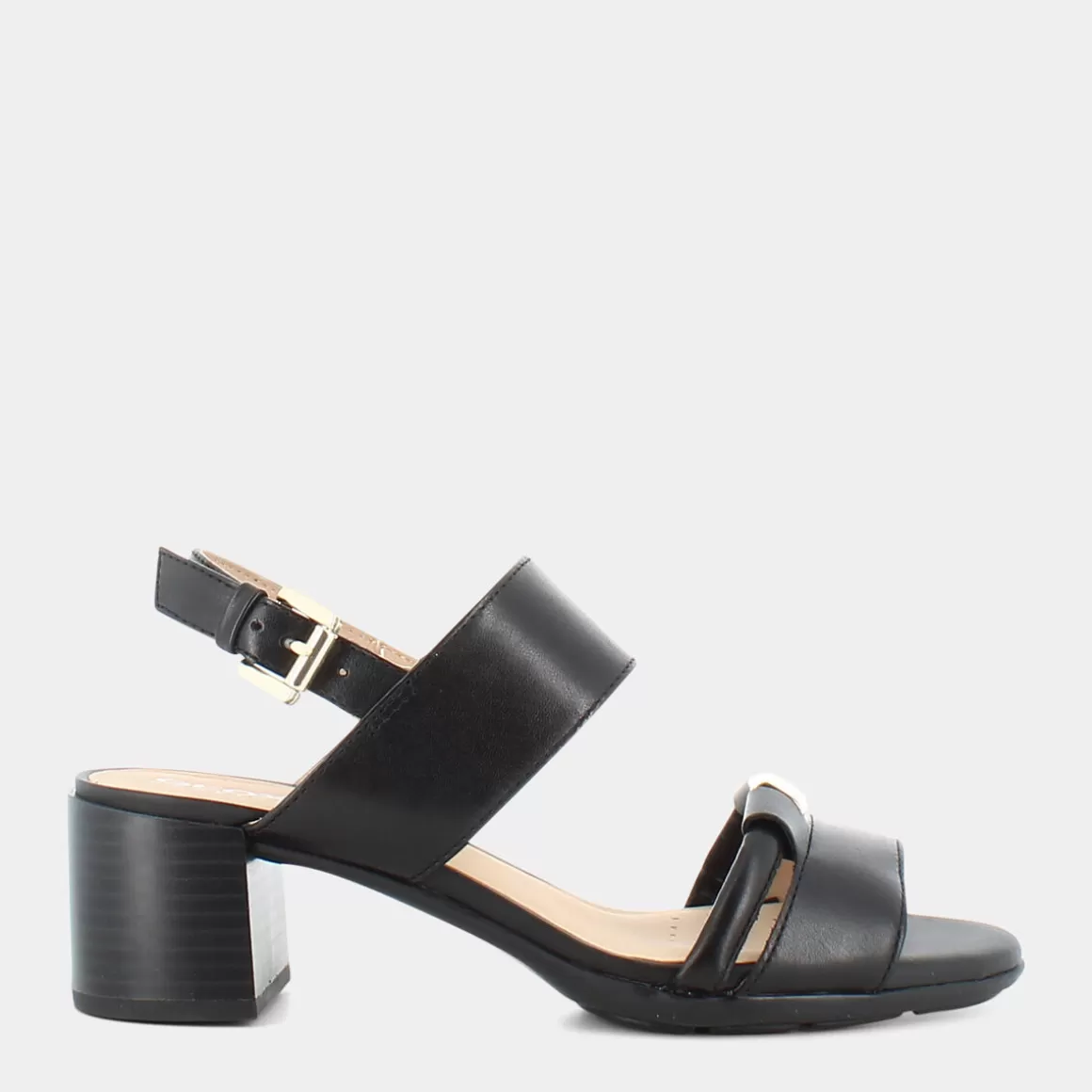 Sandales confortables GEOX D25C en cuir noir respirant - Modèle élégant été 2024
