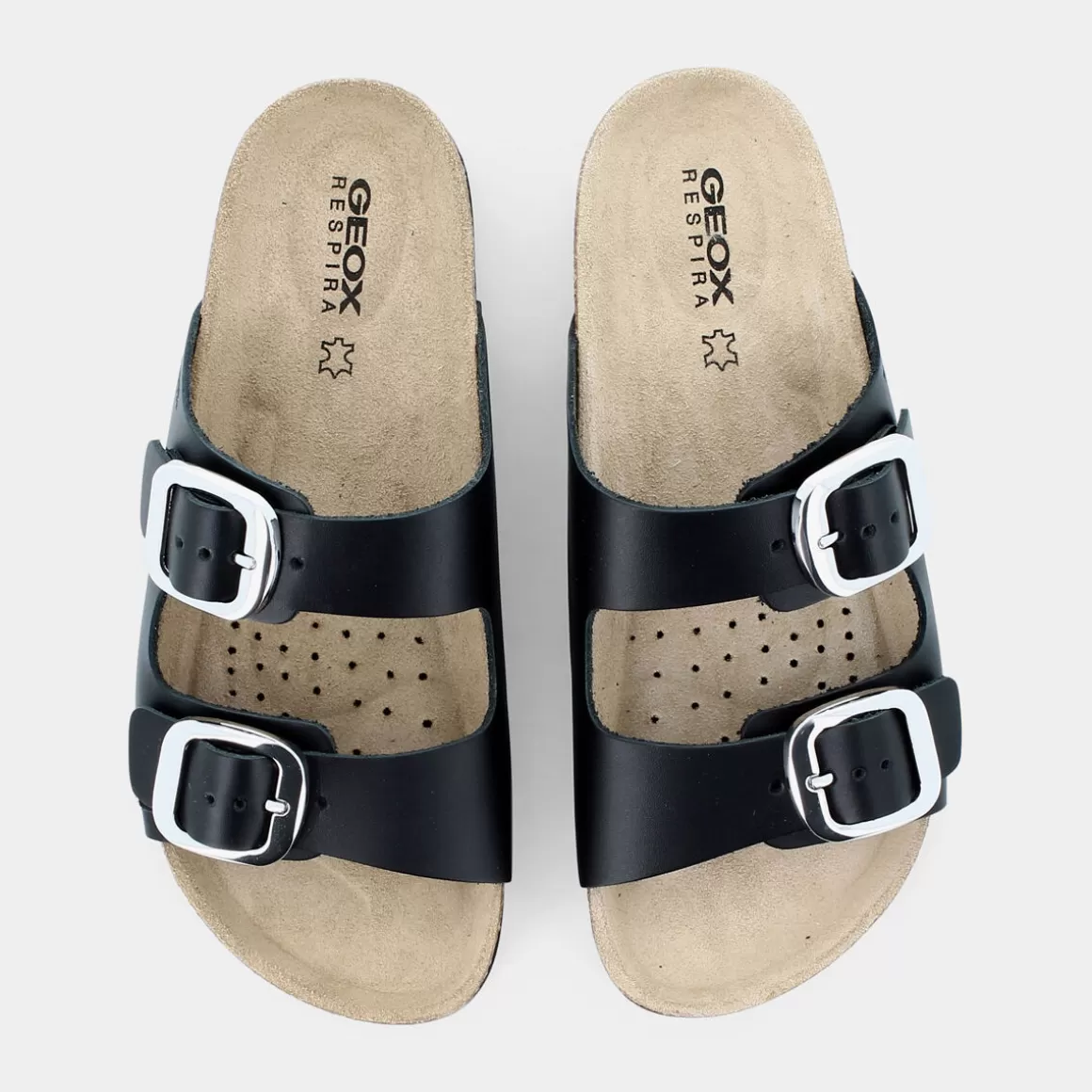 Geox - Sandales Brionia pour Femme en Cuir Souple Noir - Réf. D25Syf0003Cc9999