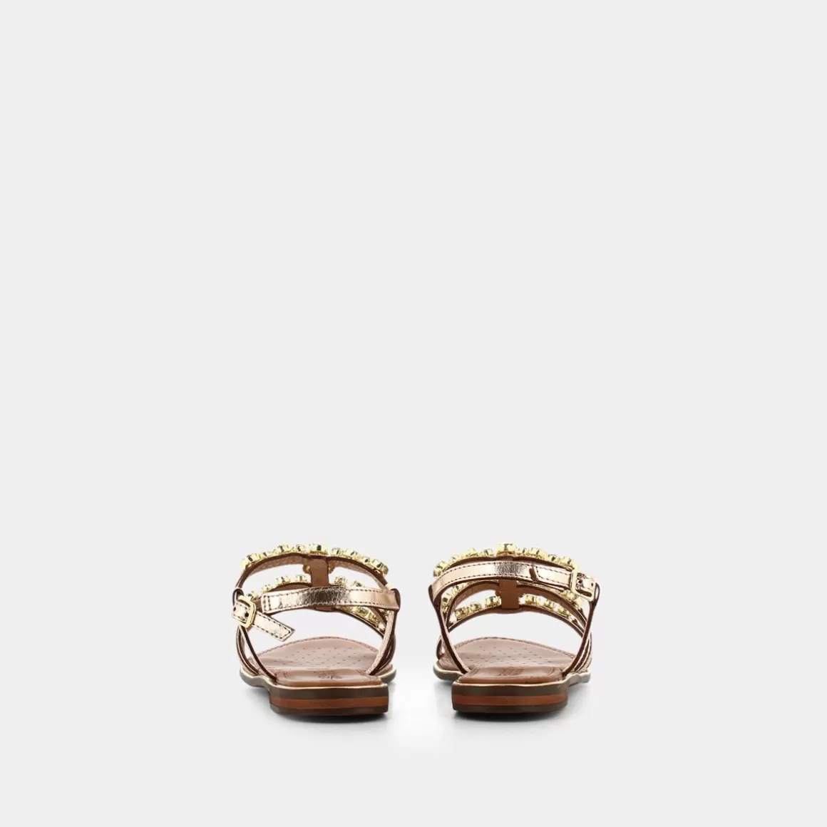 Sandales GEOX Sozy Platino - Modèle Doré à Lacets en Cuir Souple pour Femme (Collection Printemps-Été 2024)