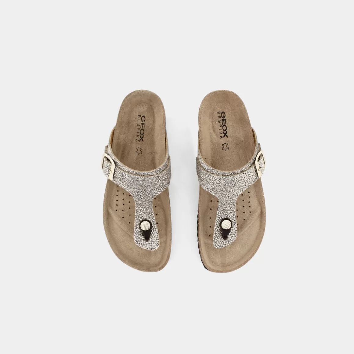 Sandales GEOX Brionia PIETRA - Modèle D35LSK-CFC5 en cuir beige avec détails élégants | Dernière Chance aux Soldes Éclair