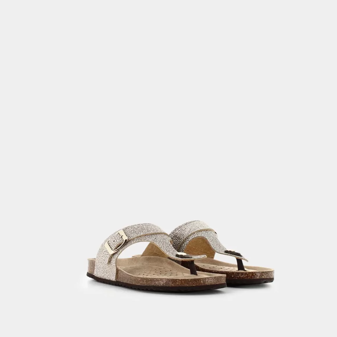 Sandales GEOX Brionia PIETRA - Modèle D35LSK-CFC5 en cuir beige avec détails élégants | Dernière Chance aux Soldes Éclair