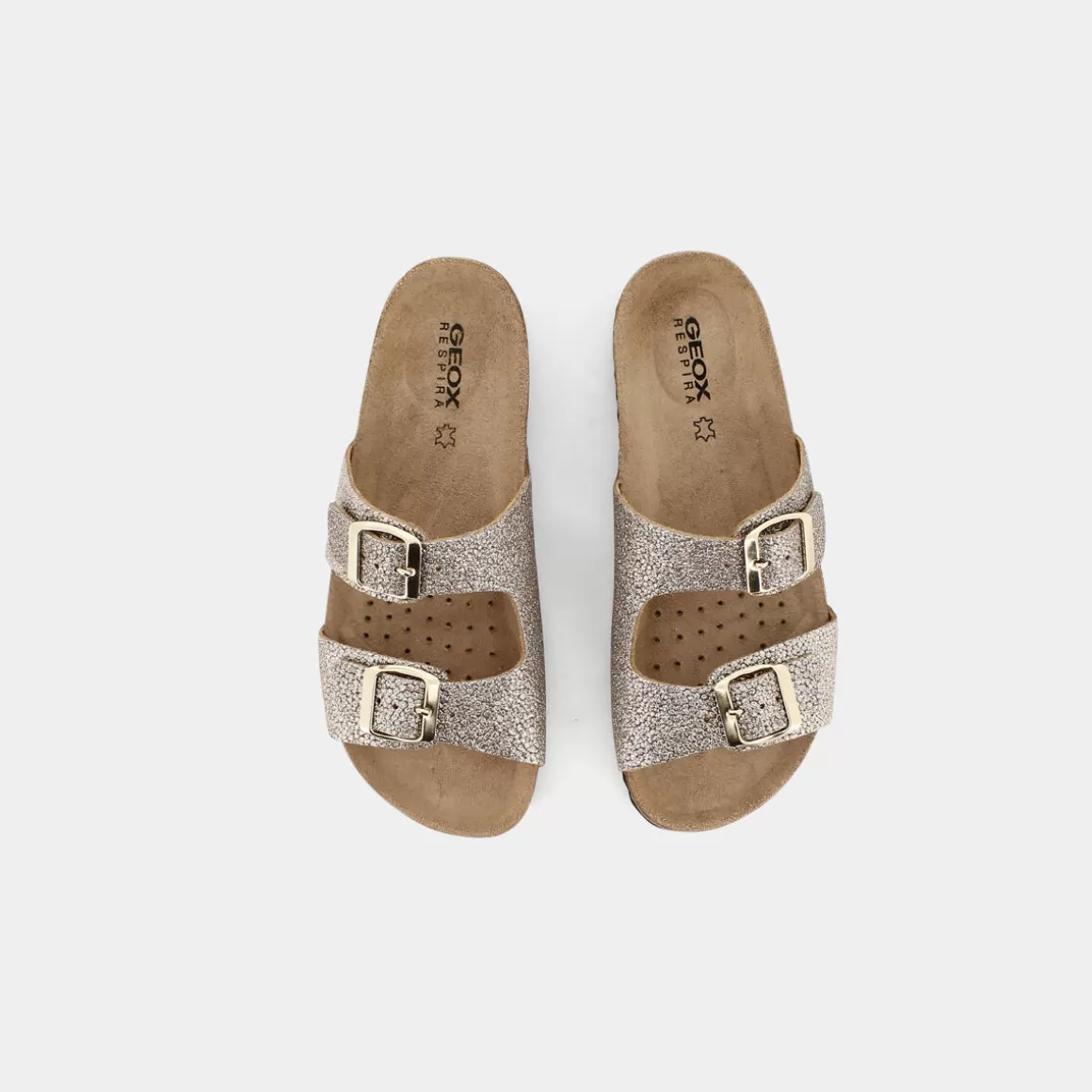 Sandales GEOX Brionia Pietra D35LS - Modèle Confort Printemps-Été en Cuir Souple Beige Sable